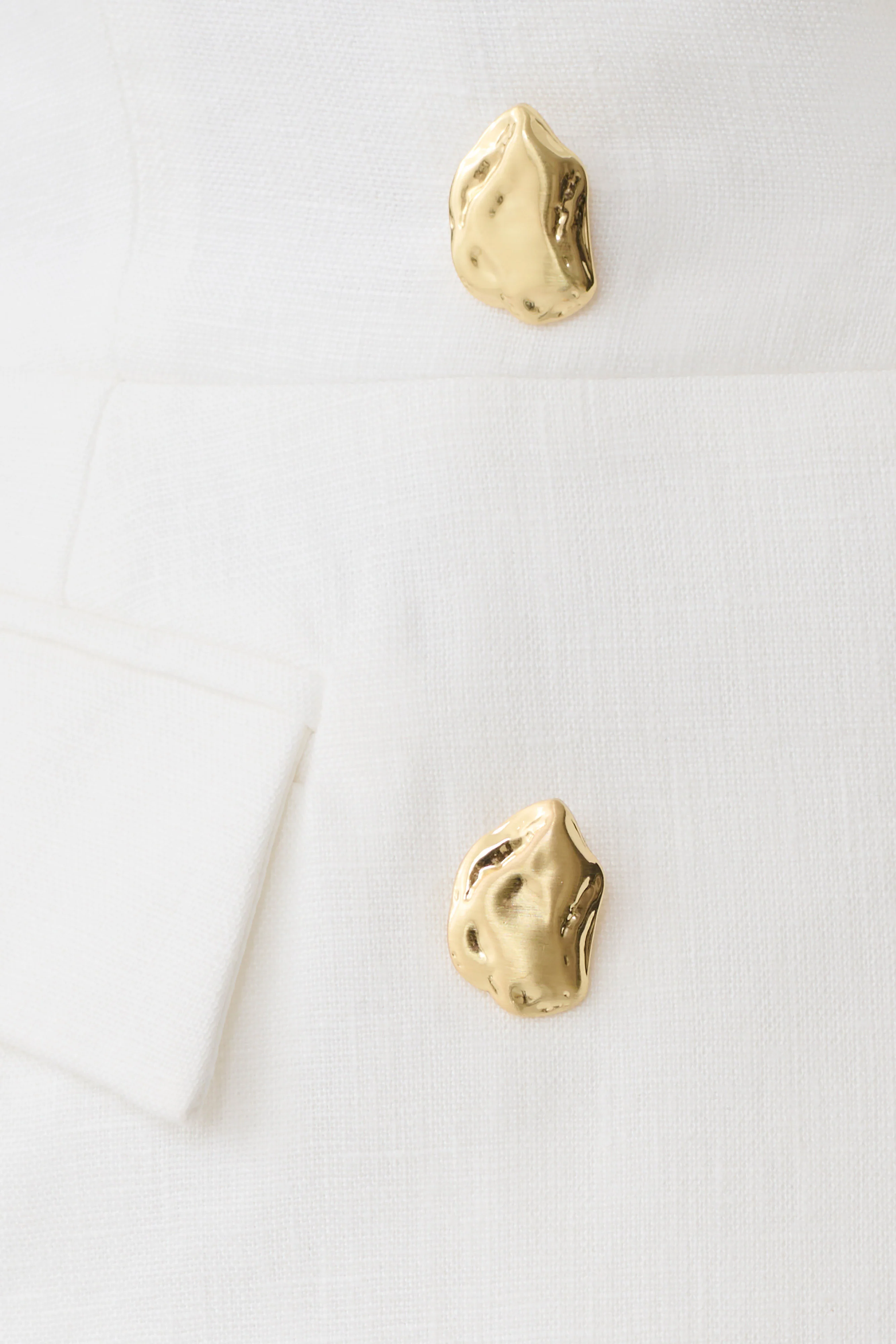 Oriana Linen Button Vest - White - Image 7