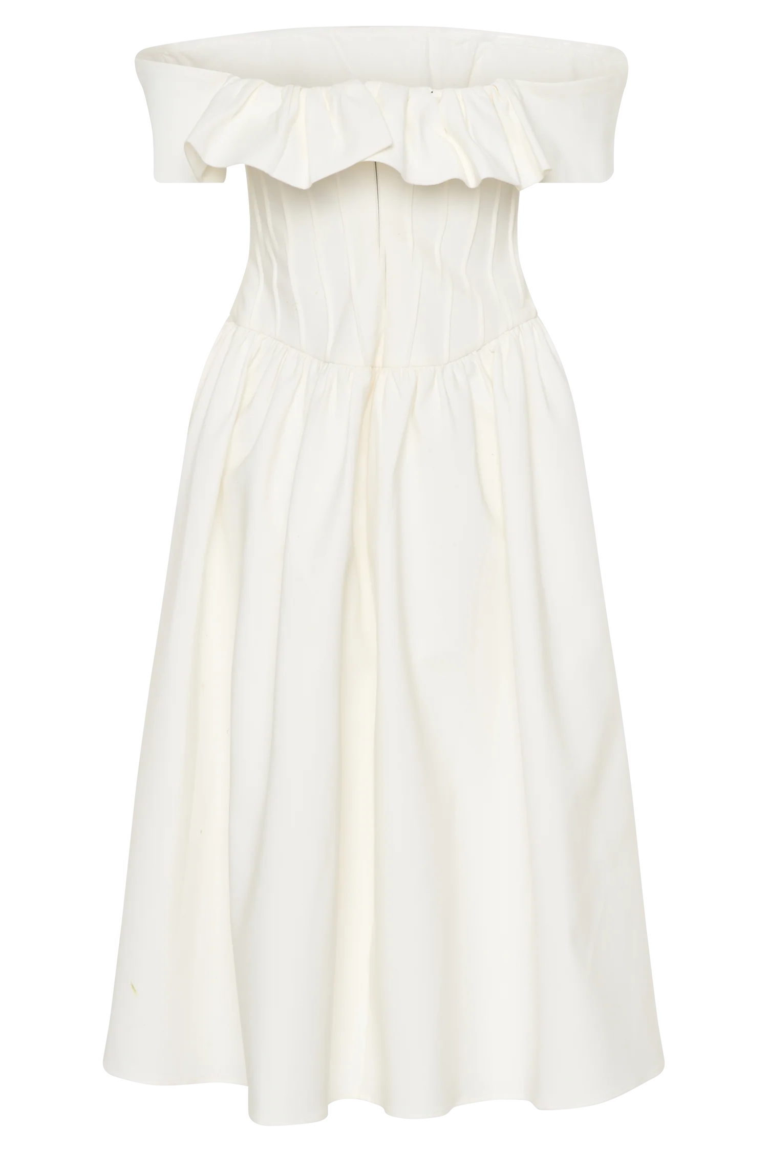 Orla Strapless Cotton Midi Dress - White - Image 7