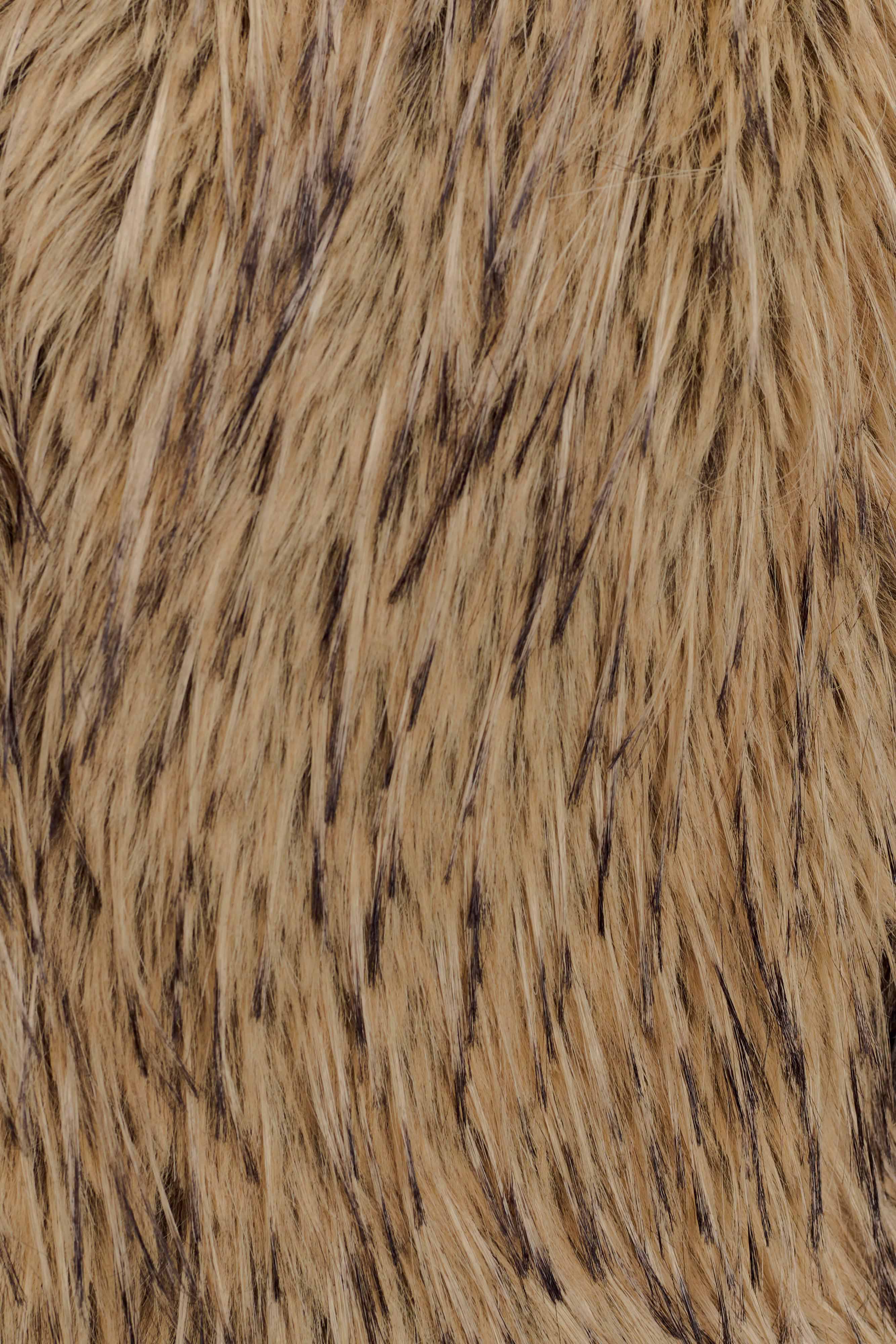 Ottie Mongolian Faux Fur Cropped Jacket - Brown Multi - Image 7