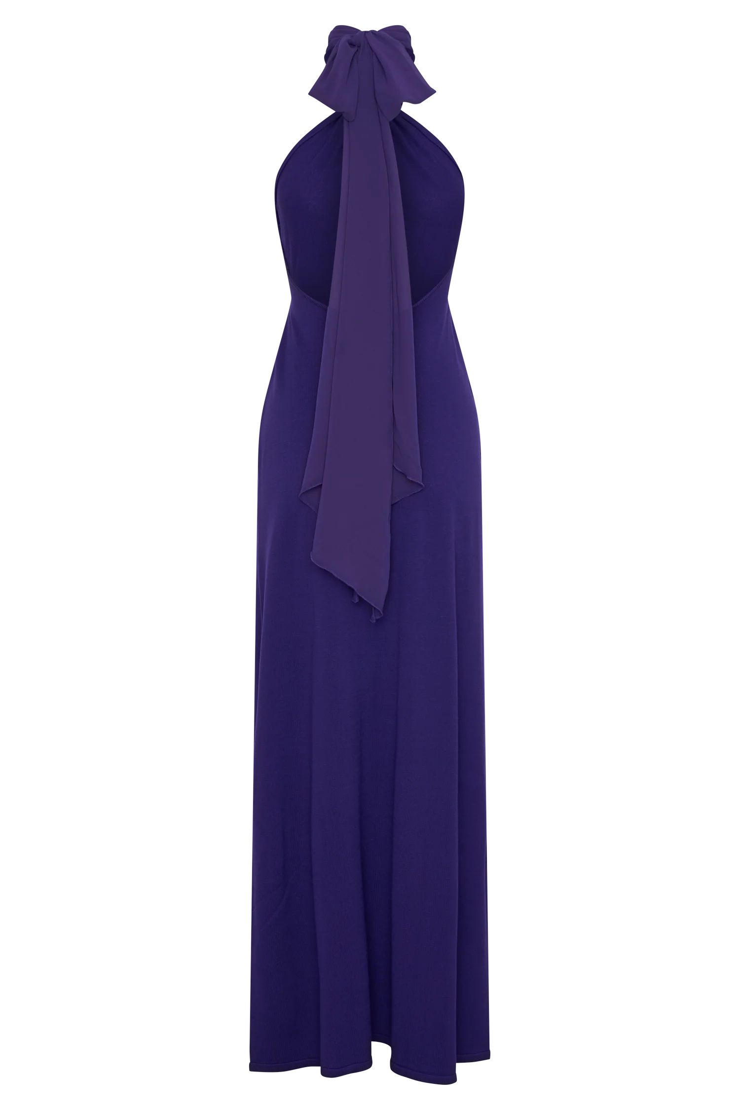 Ozias Halter Semi Sheer Knit Maxi Dress - Deep Purple - Image 8