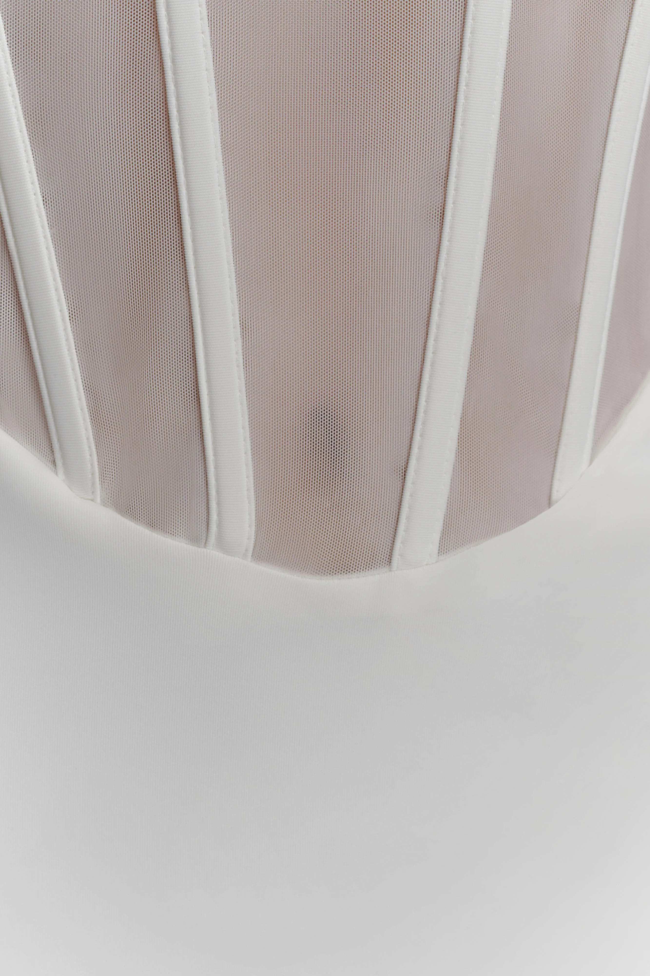 Palmer Mesh Corset Mini Dress - Ivory - Image 6