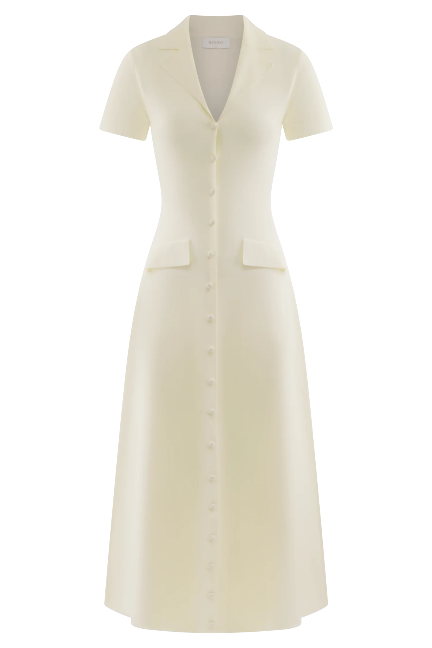 Pearson Short Sleeve Knit Midi Dress - Ivory - Image 7