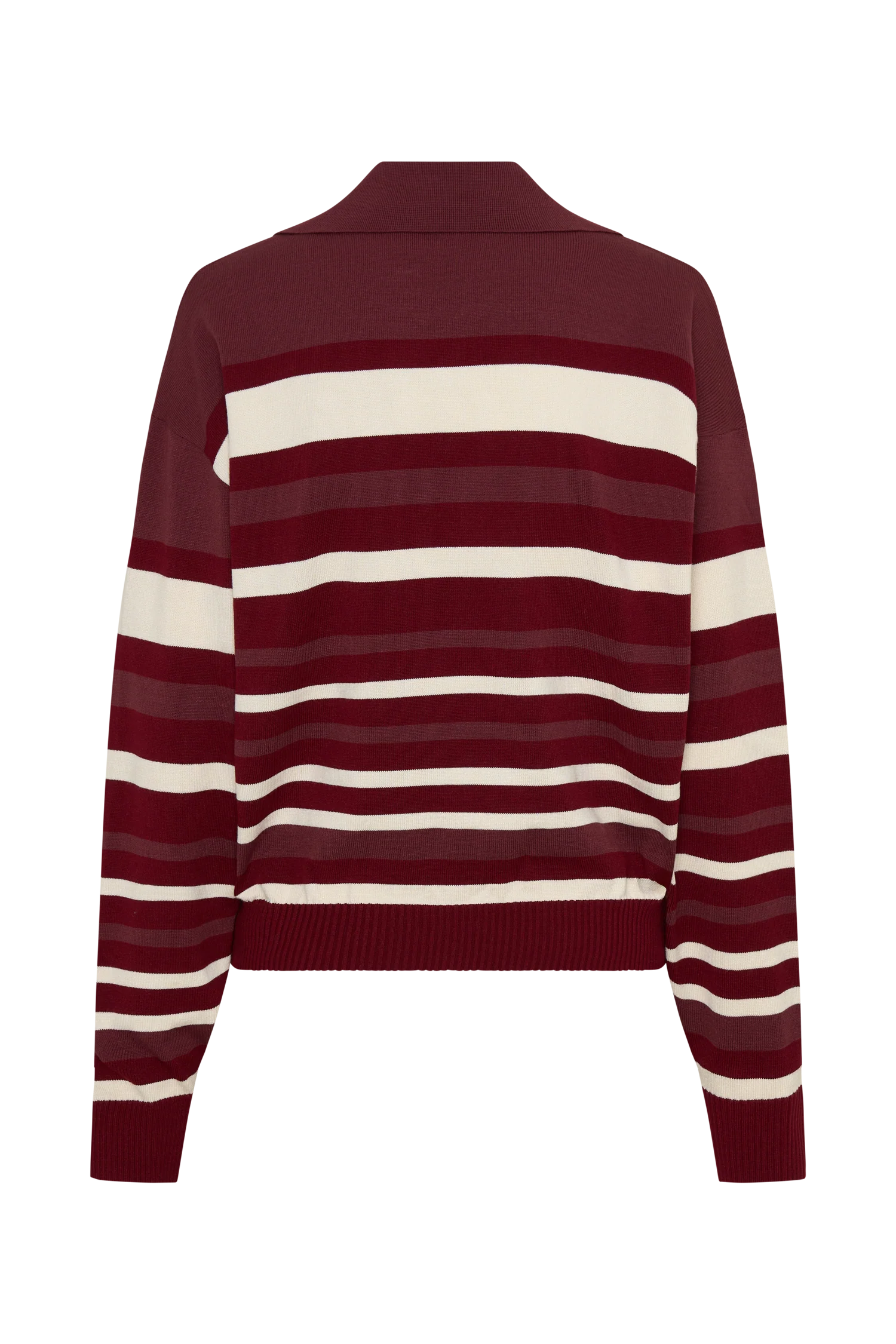 Philly Stripe Long Sleeve Knit Jumper - Burgundy/Cream - Image 11