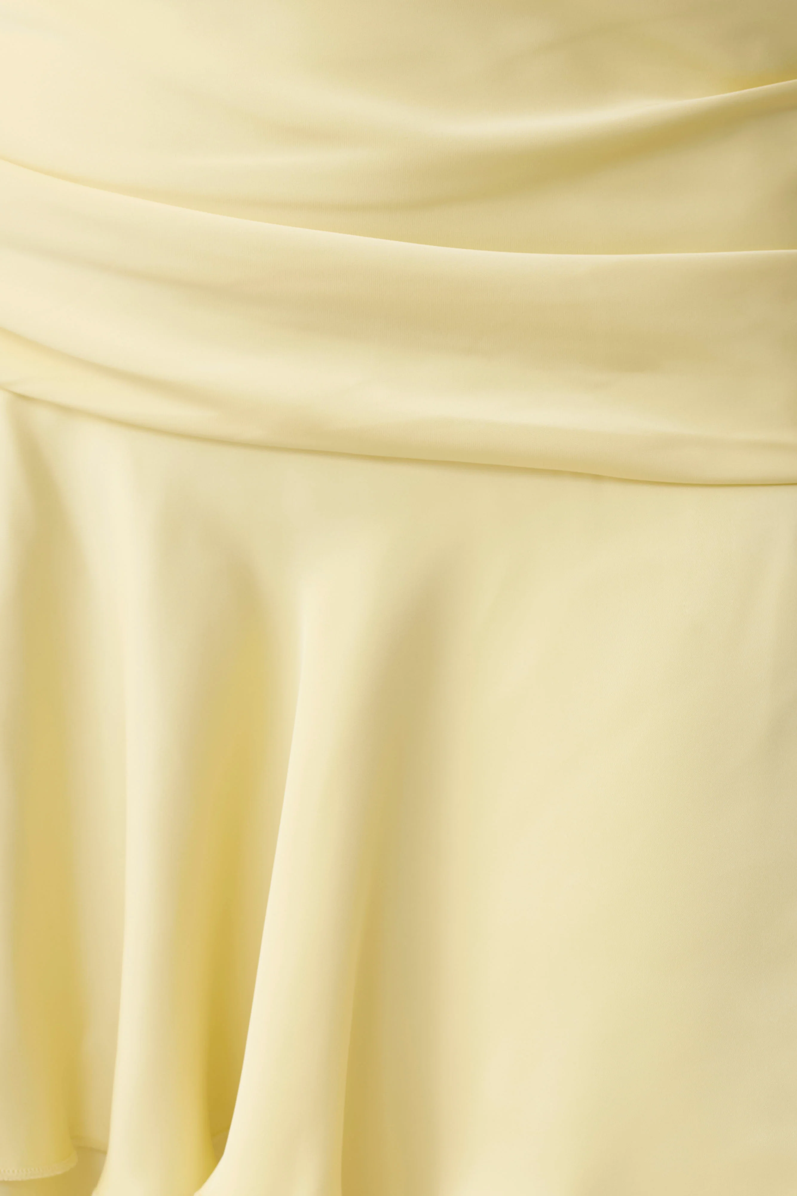 Poppy Satin Halter Mini Dress - Lemon - Image 7