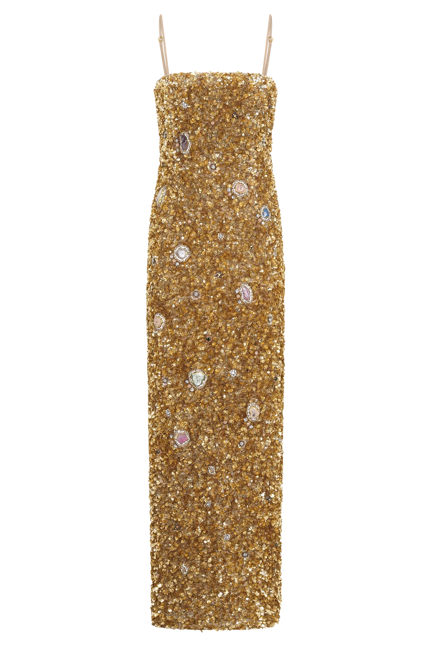 Porter Hand Beaded Midi Dress - Gold - Image 11