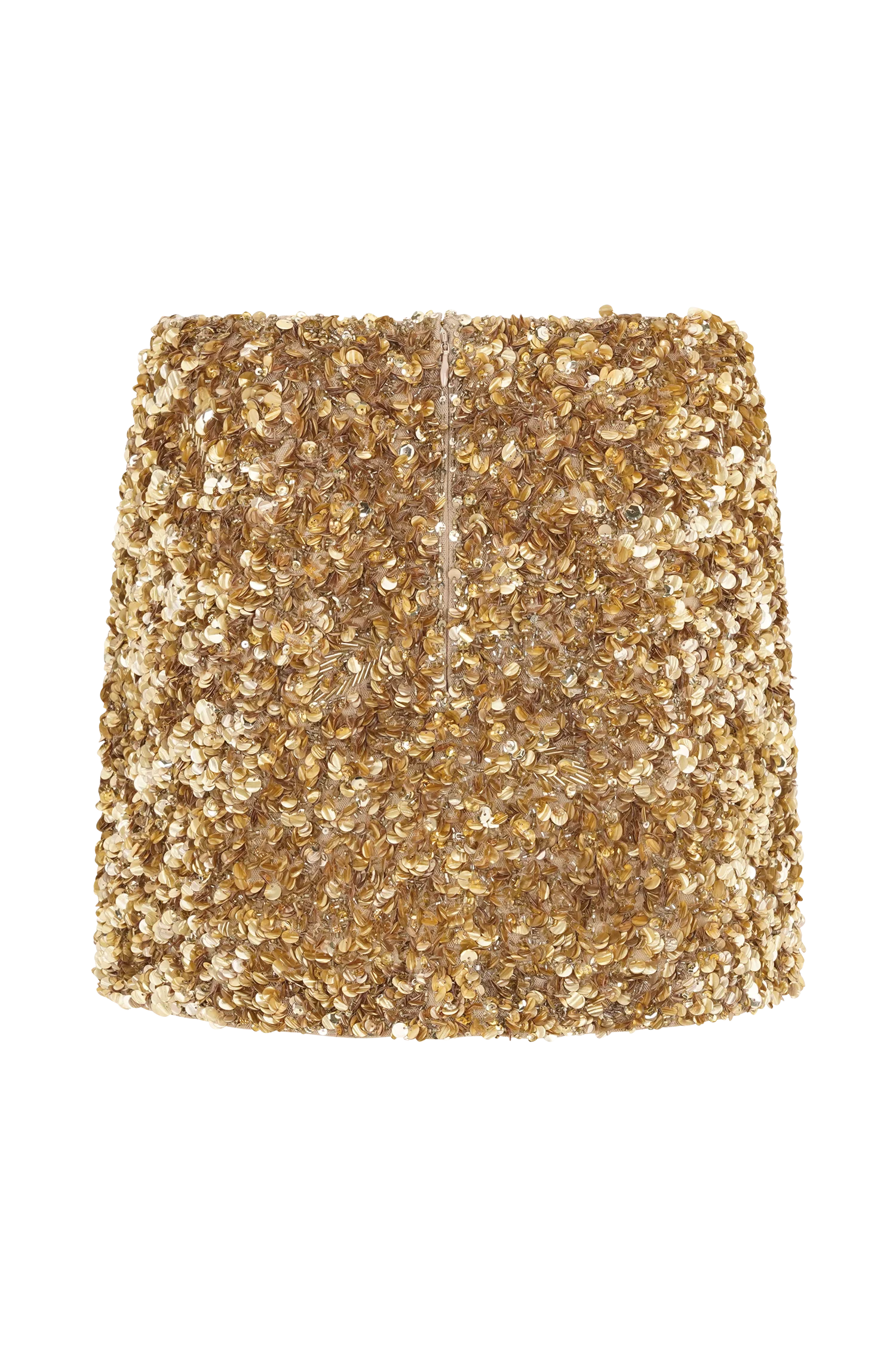 Porter Hand Beaded Mini Skirt - Gold - Image 11