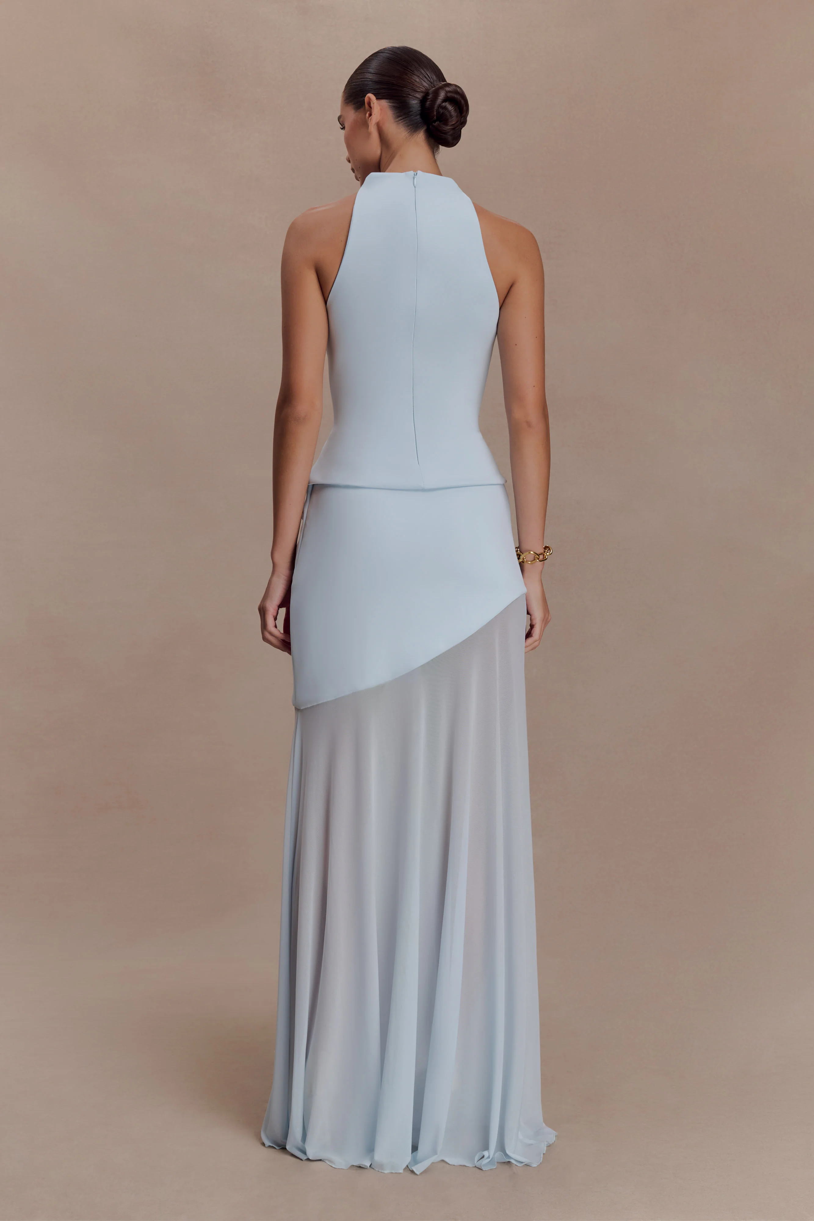 Portia Scuba Sleeveless Top - Pale Blue - Image 5