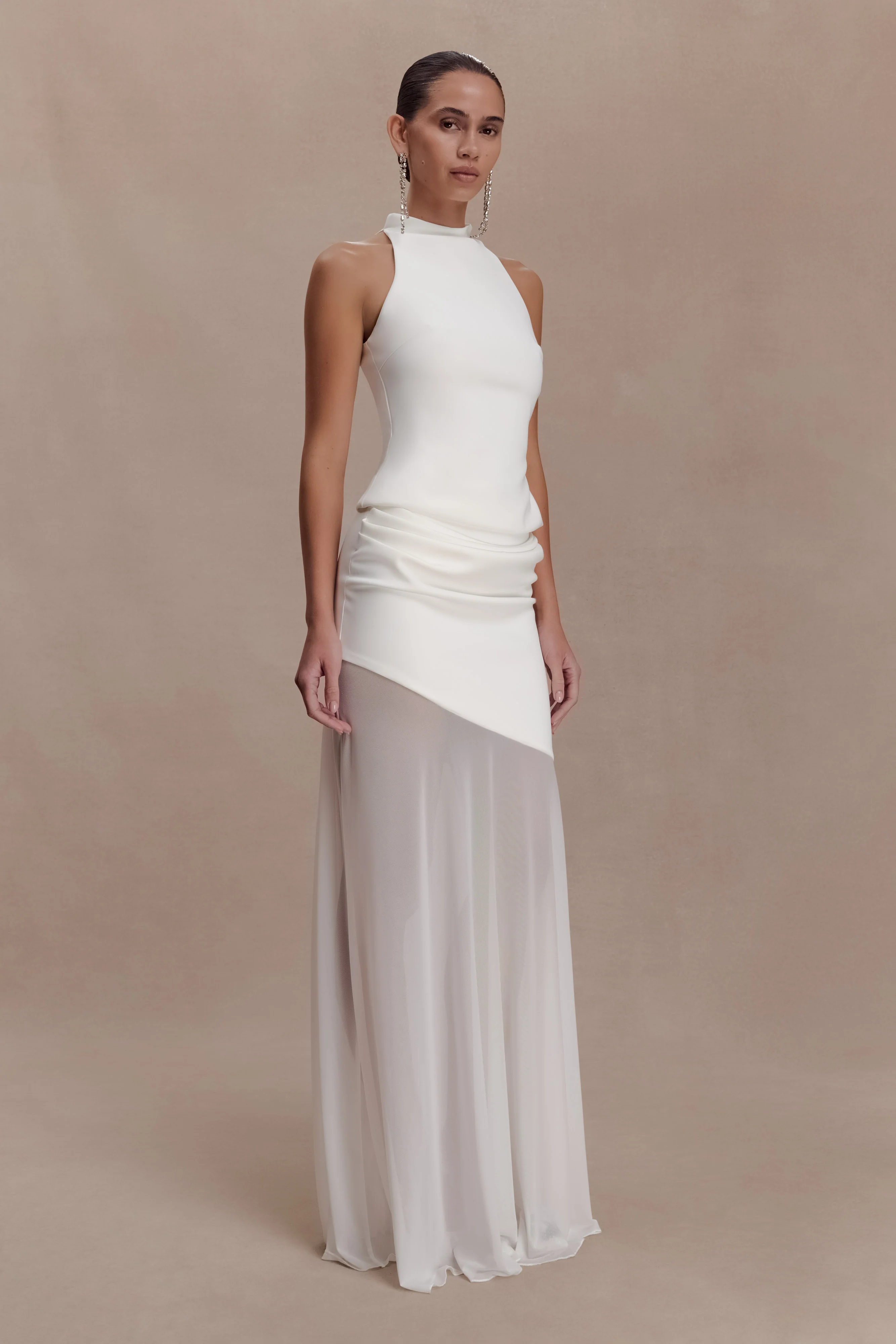 Portia Scuba Sleeveless Top - White - Image 4