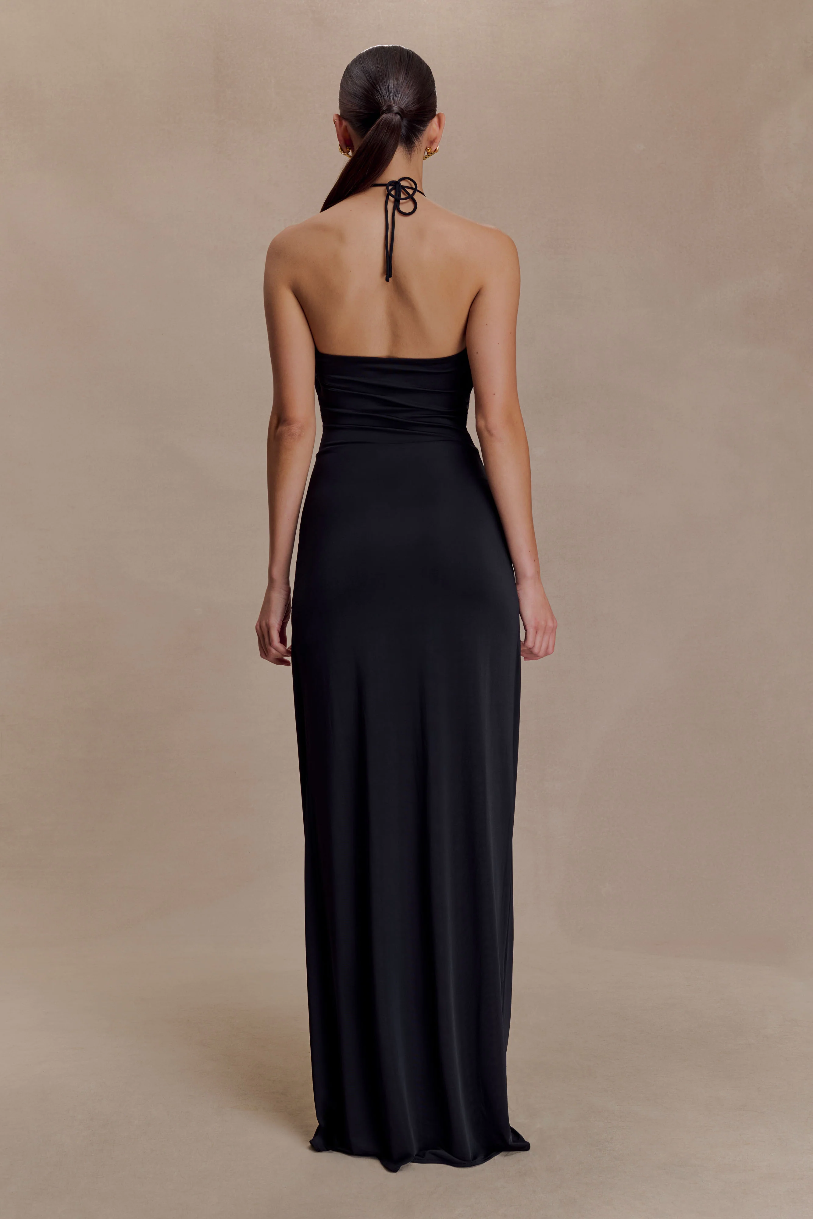 Quincy Halter Maxi Dress With Hardware - Black - Image 2