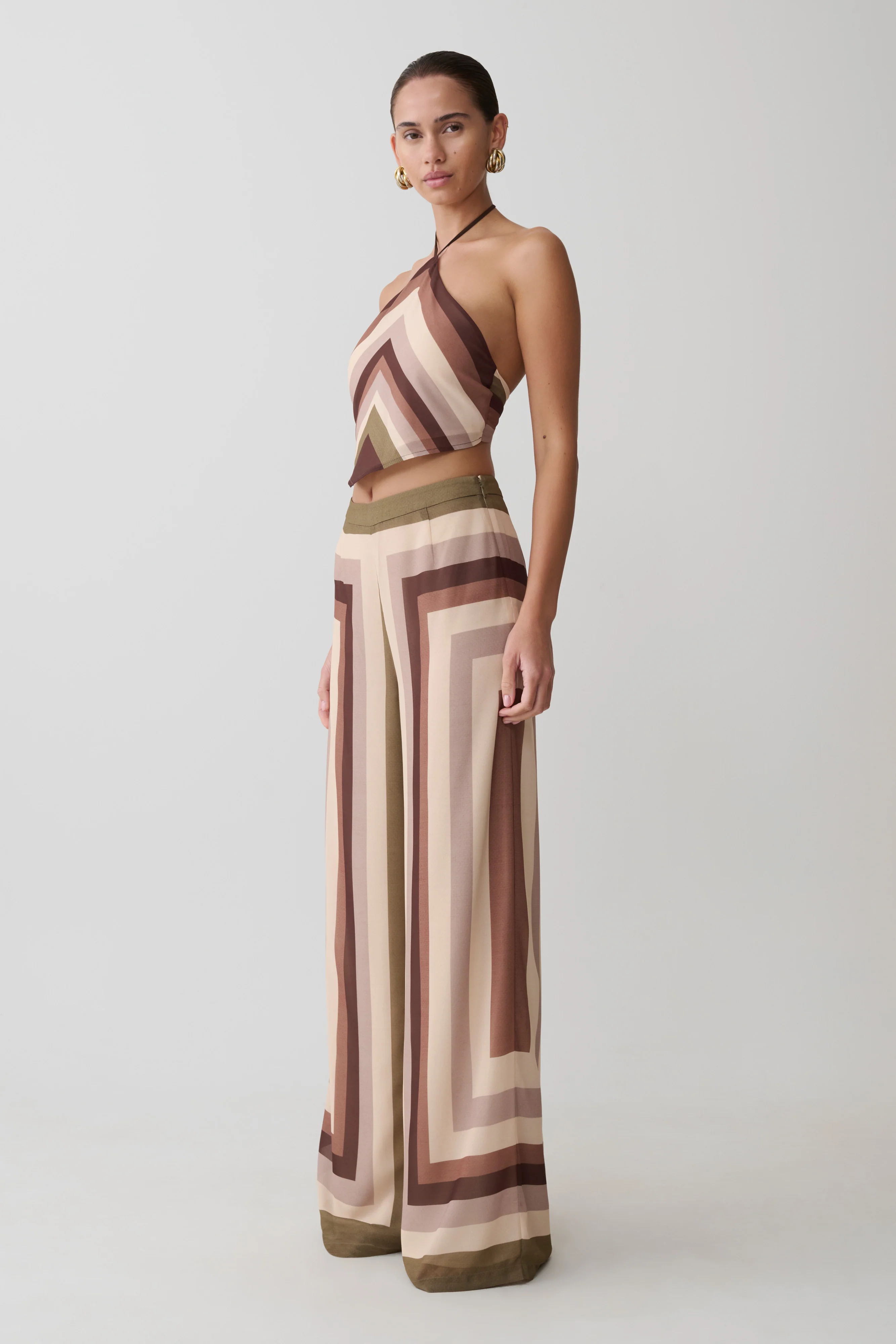 Rachel Chiffon Straight Leg Pants - Multi Stripe - Image 4