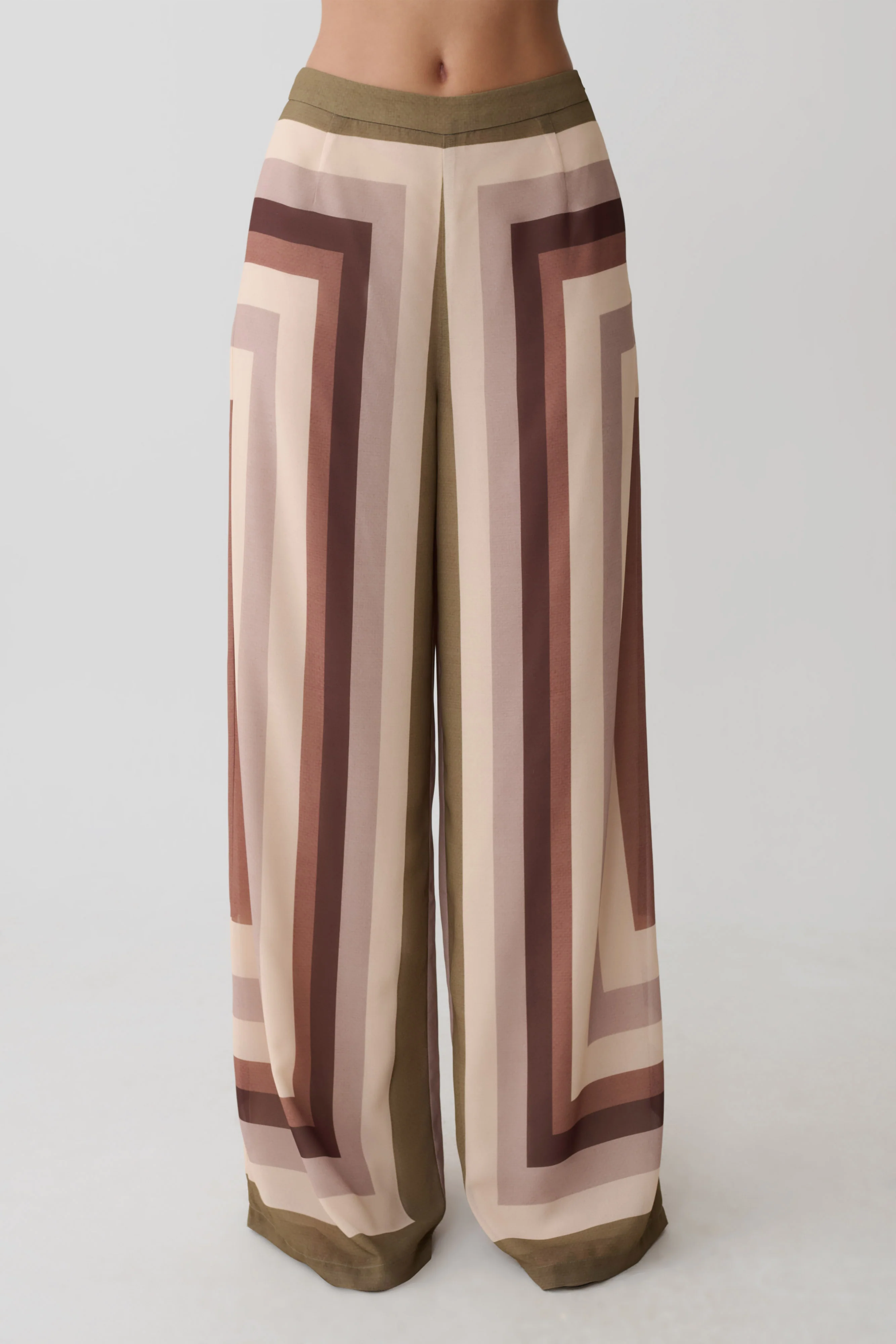 Rachel Chiffon Straight Leg Pants - Multi Stripe - Image 5