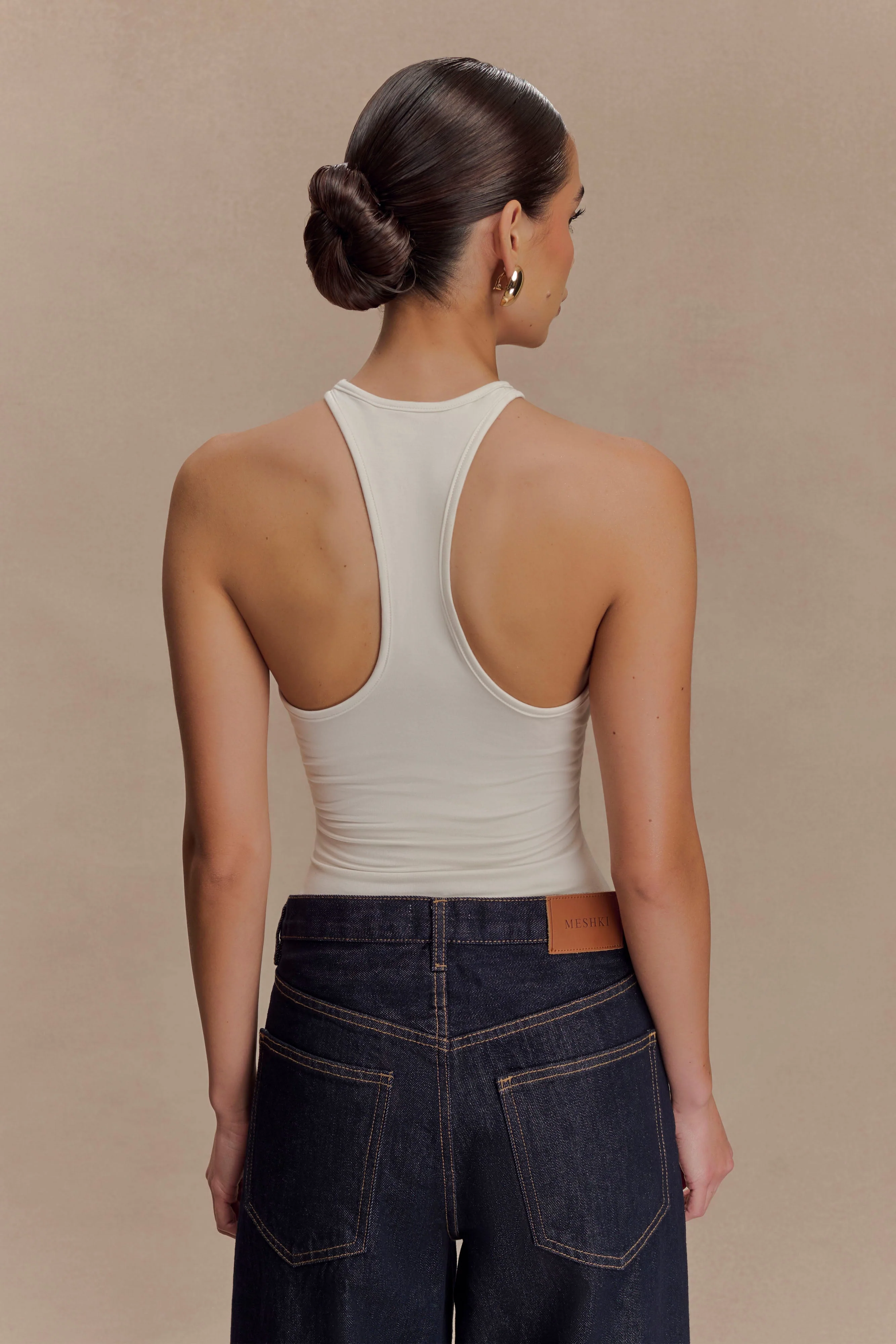 Ramona Modal Tank Top With Hardware - Ivory - Image 2