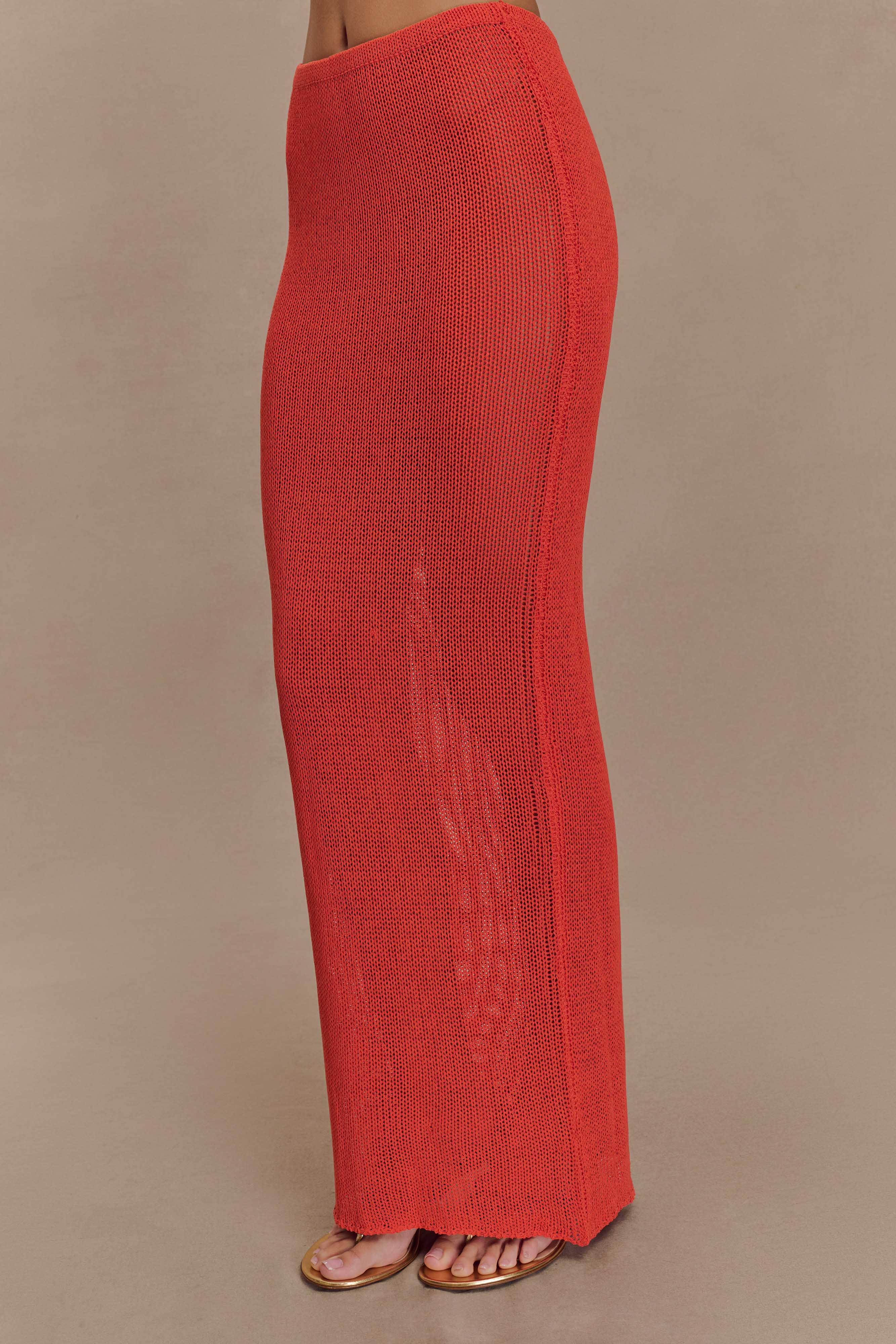 Reagan Knit Maxi Skirt - Orange - Image 5