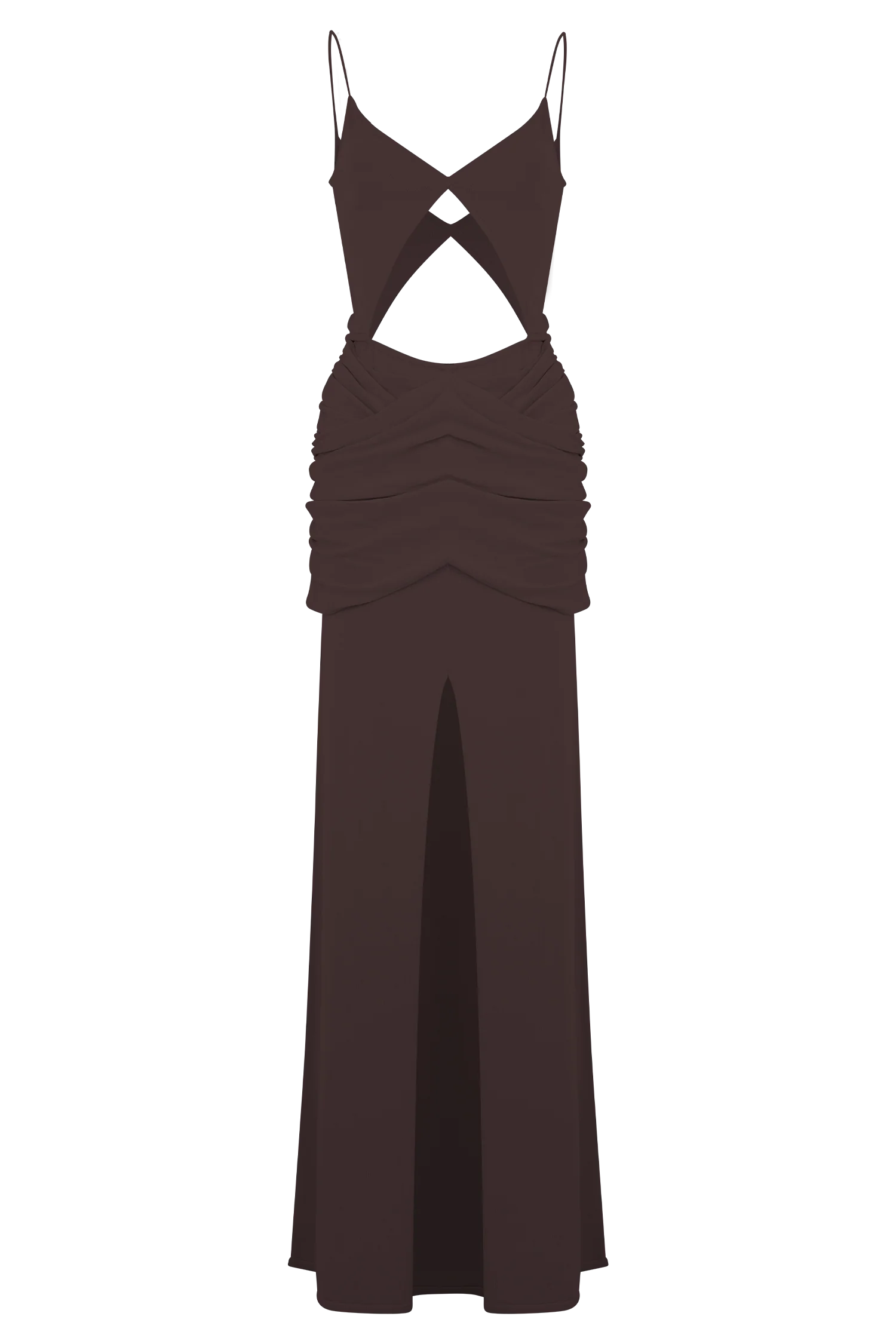 Reama Wrap Over Knit Maxi Dress - Chocolate - Image 6
