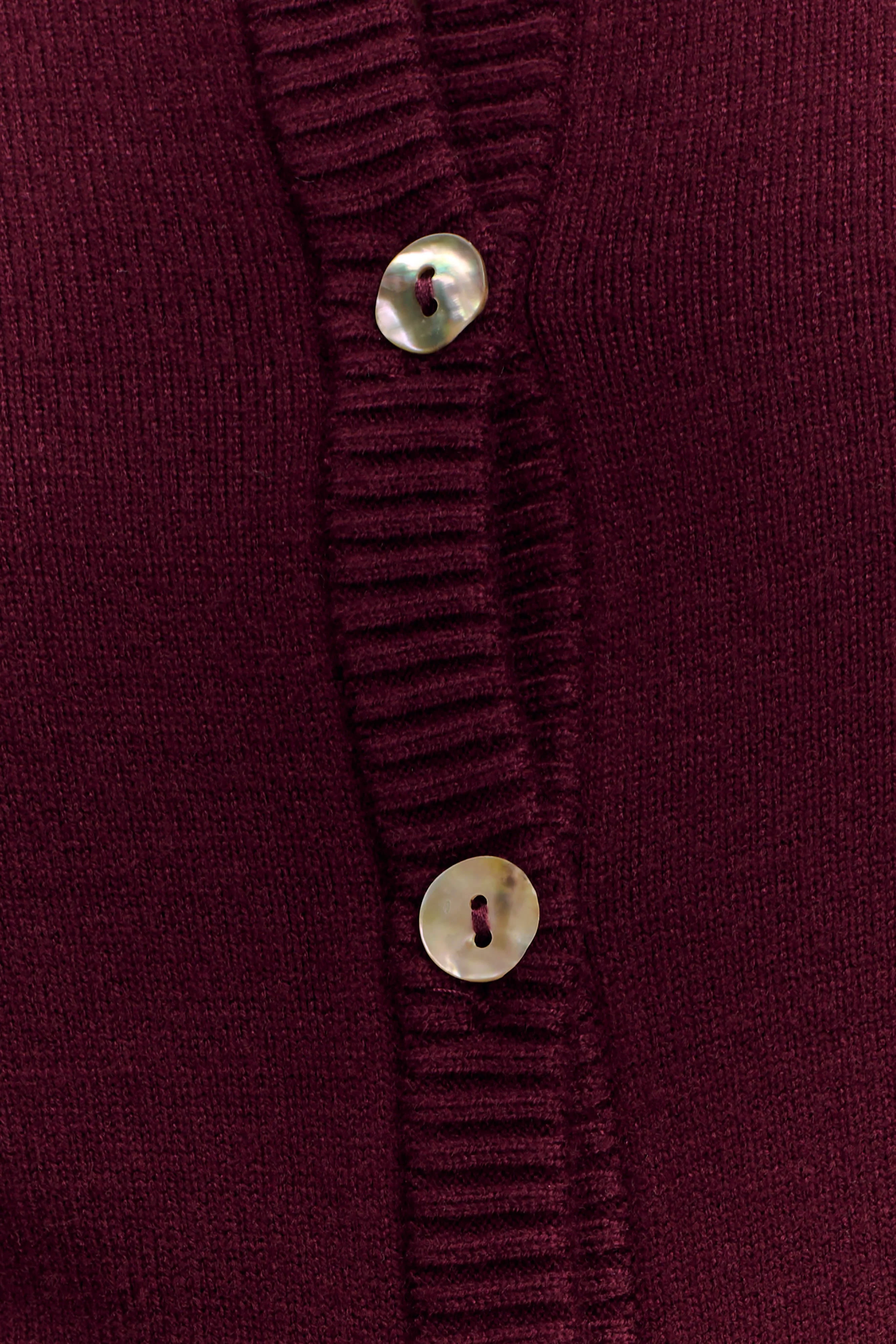 Reese Fitted Knit Cardigan - Merlot - Image 7