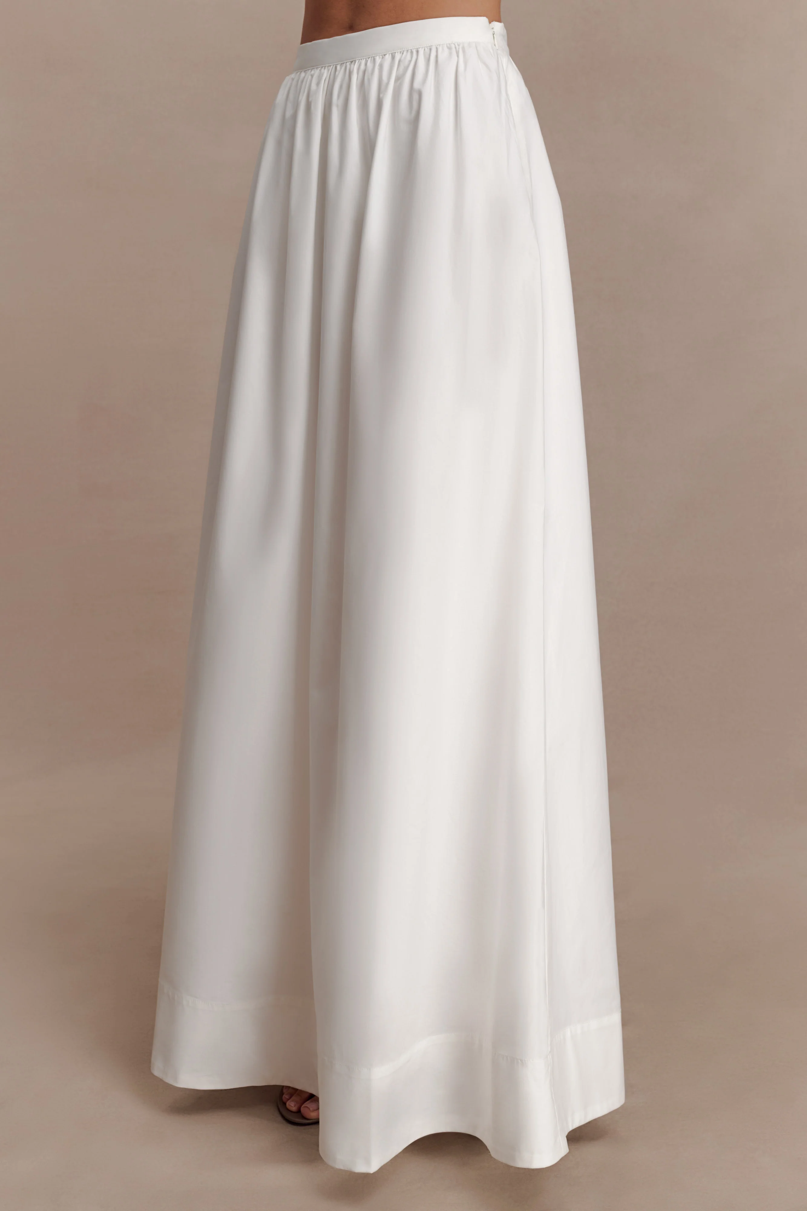 River Gathered Maxi Skirt - White - Image 3