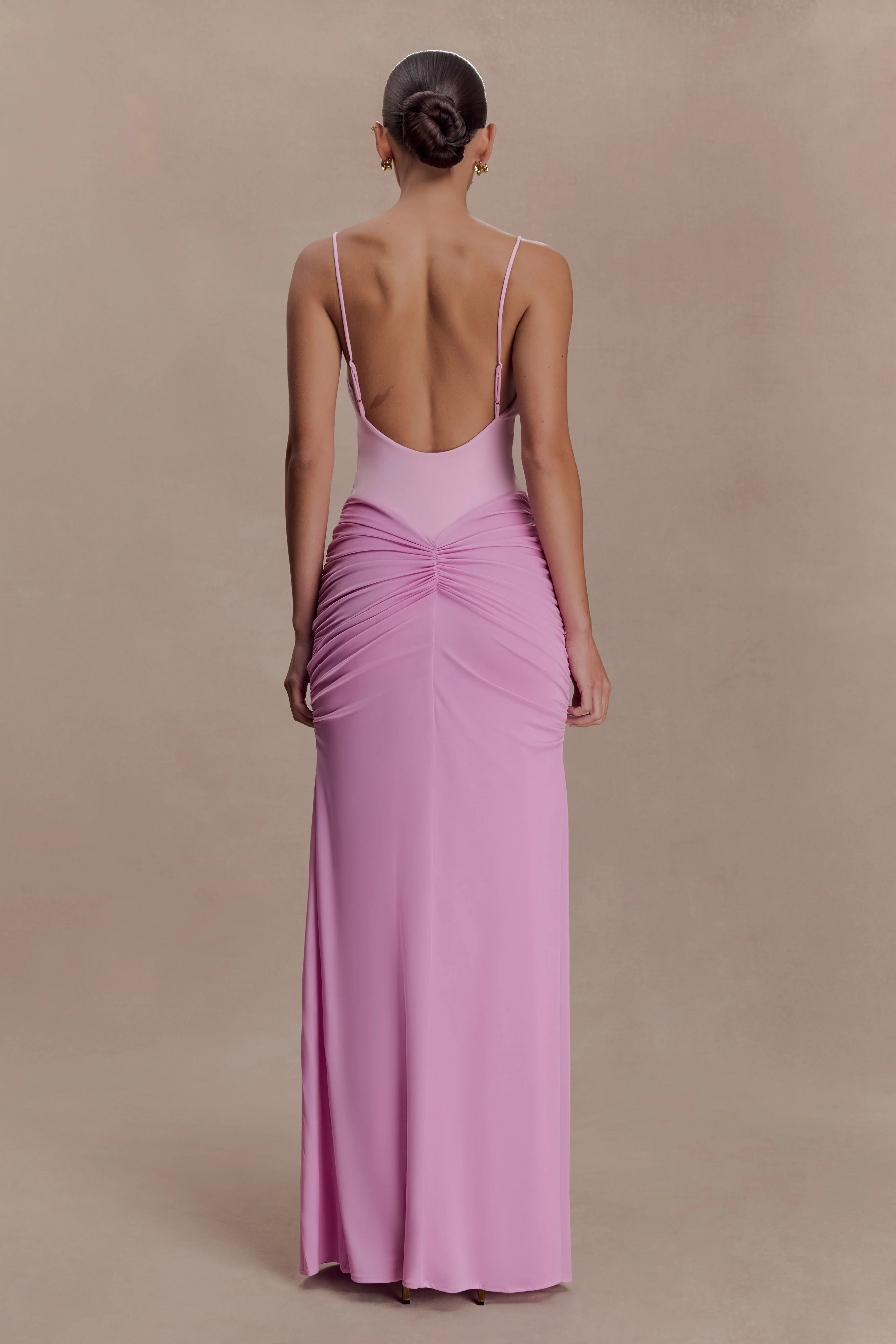 Roisin Slinky Maxi Dress - Powder Pink - Image 2
