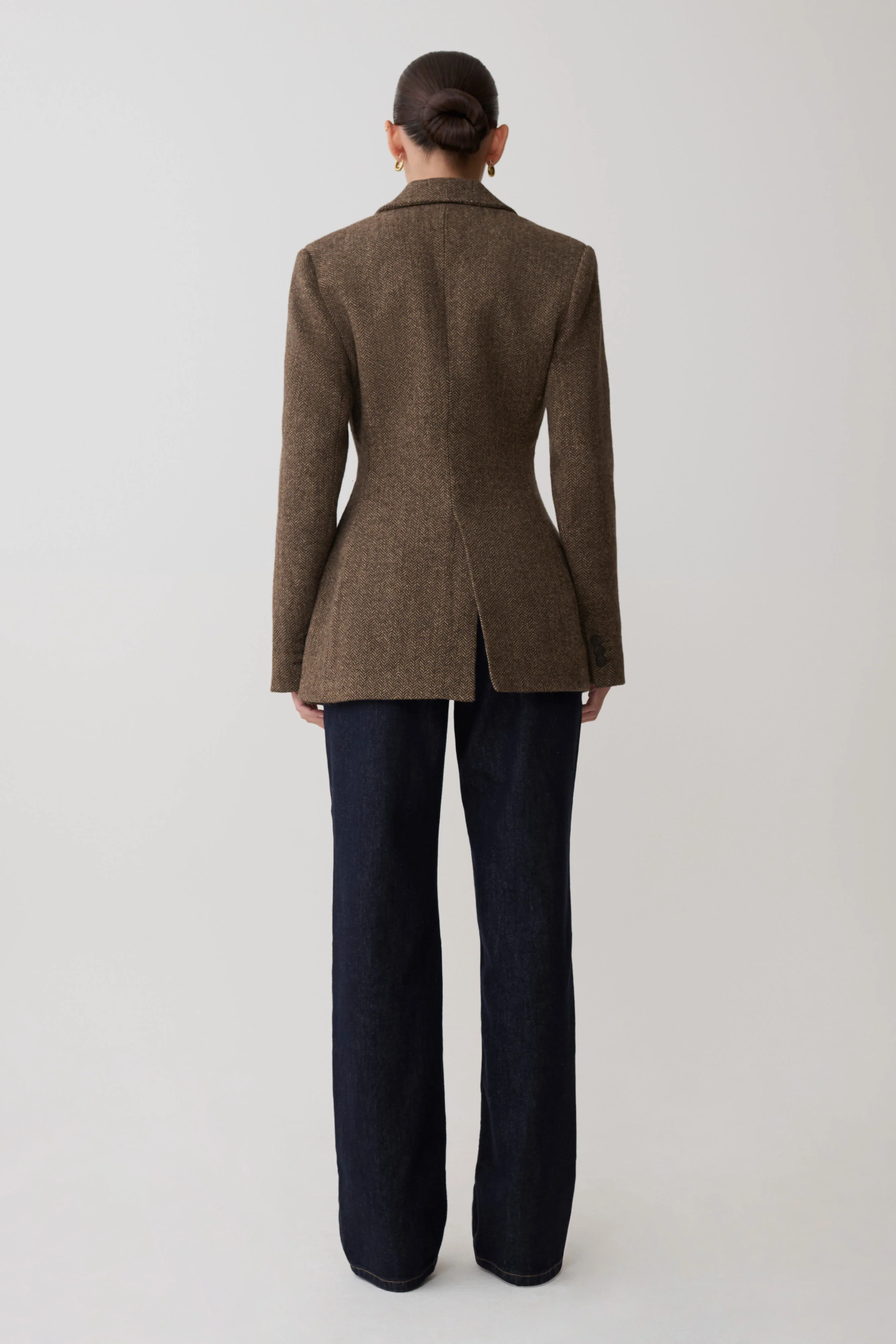 Romy Structured Blazer With Hardware - Herringbone - Image 7