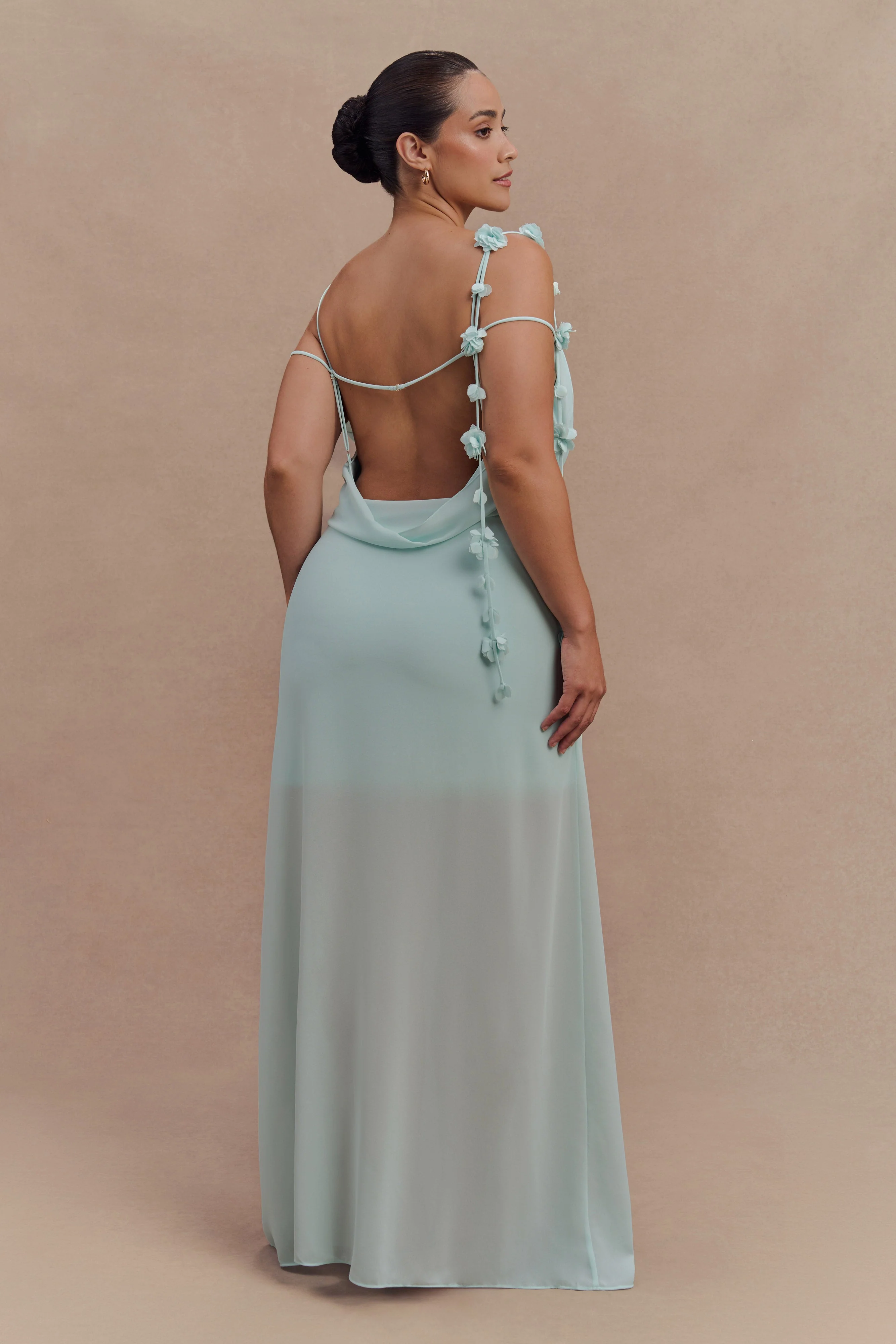 Rosalie Floral Chiffon Maxi Dress - Lagoon - Image 6