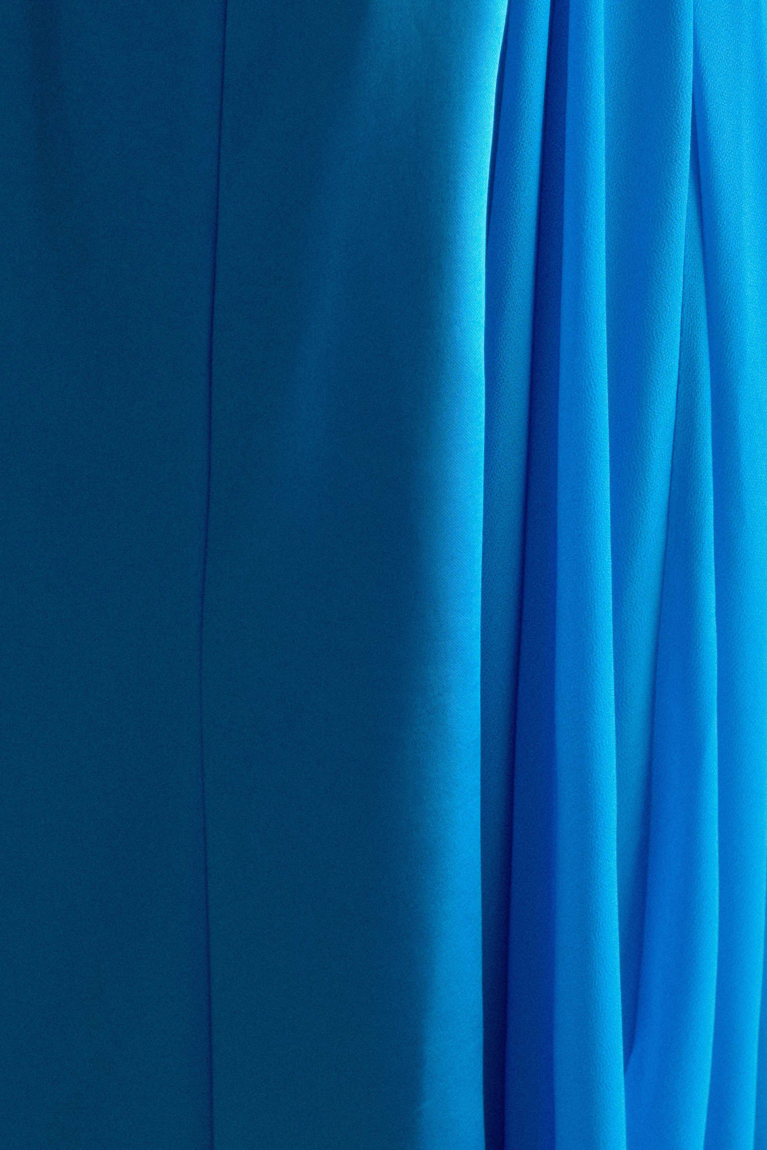Rosella Satin Strapless Maxi Dress - Cyan Blue - Image 8