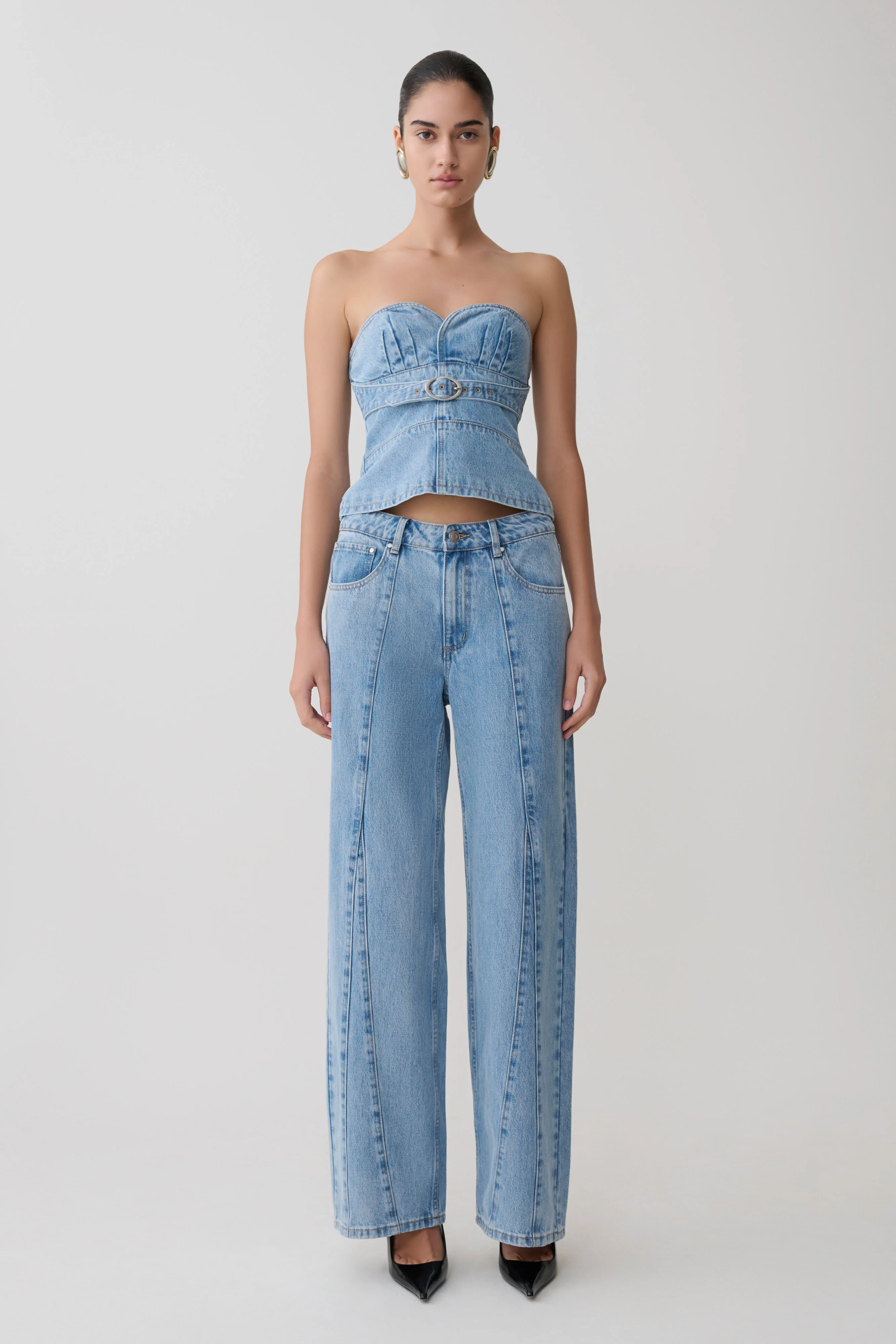 Roy Mid Rise Wide Leg Denim Jeans - Classic Blue - Image 7