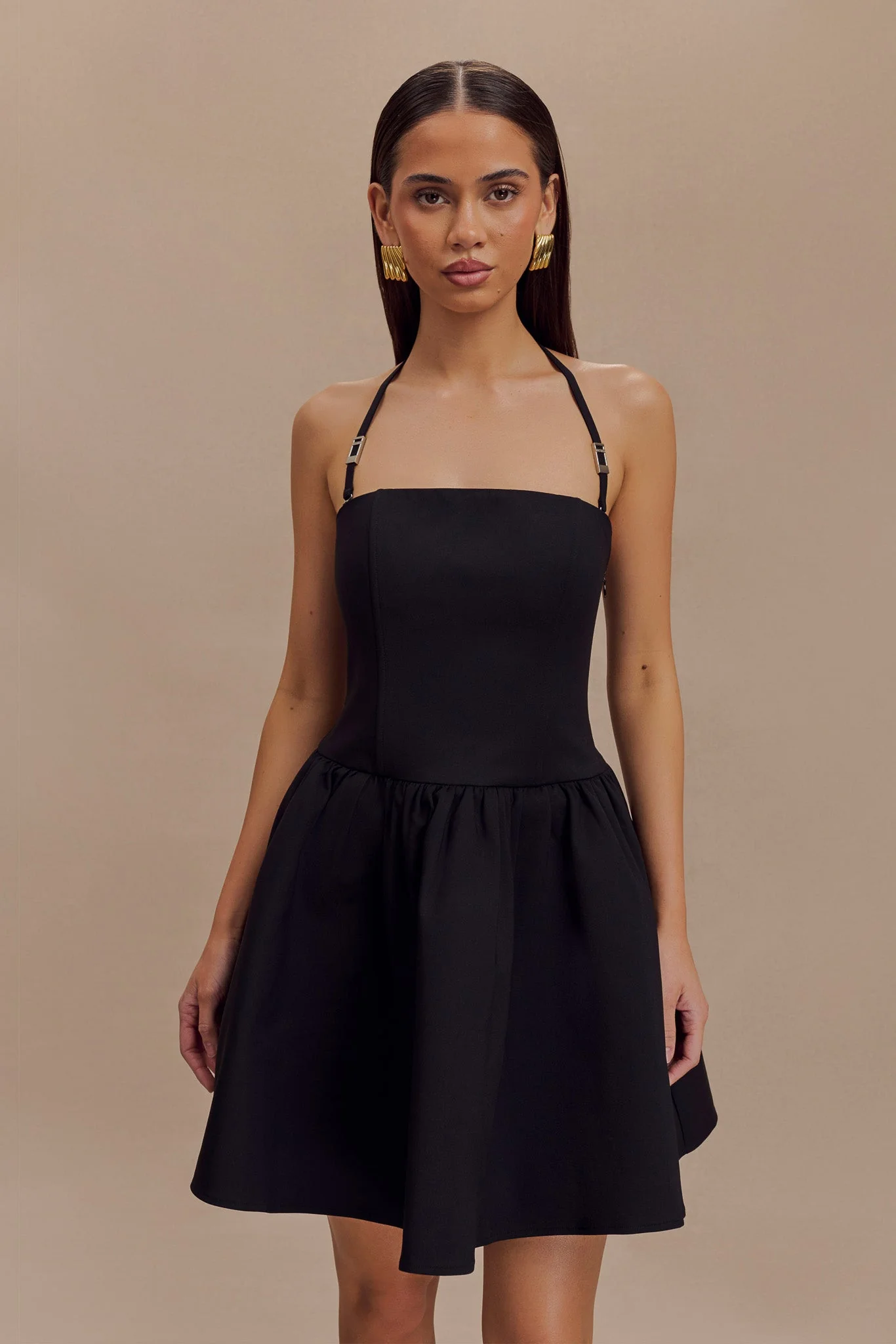Ruby Halter Mini Dress - Black - Image 2