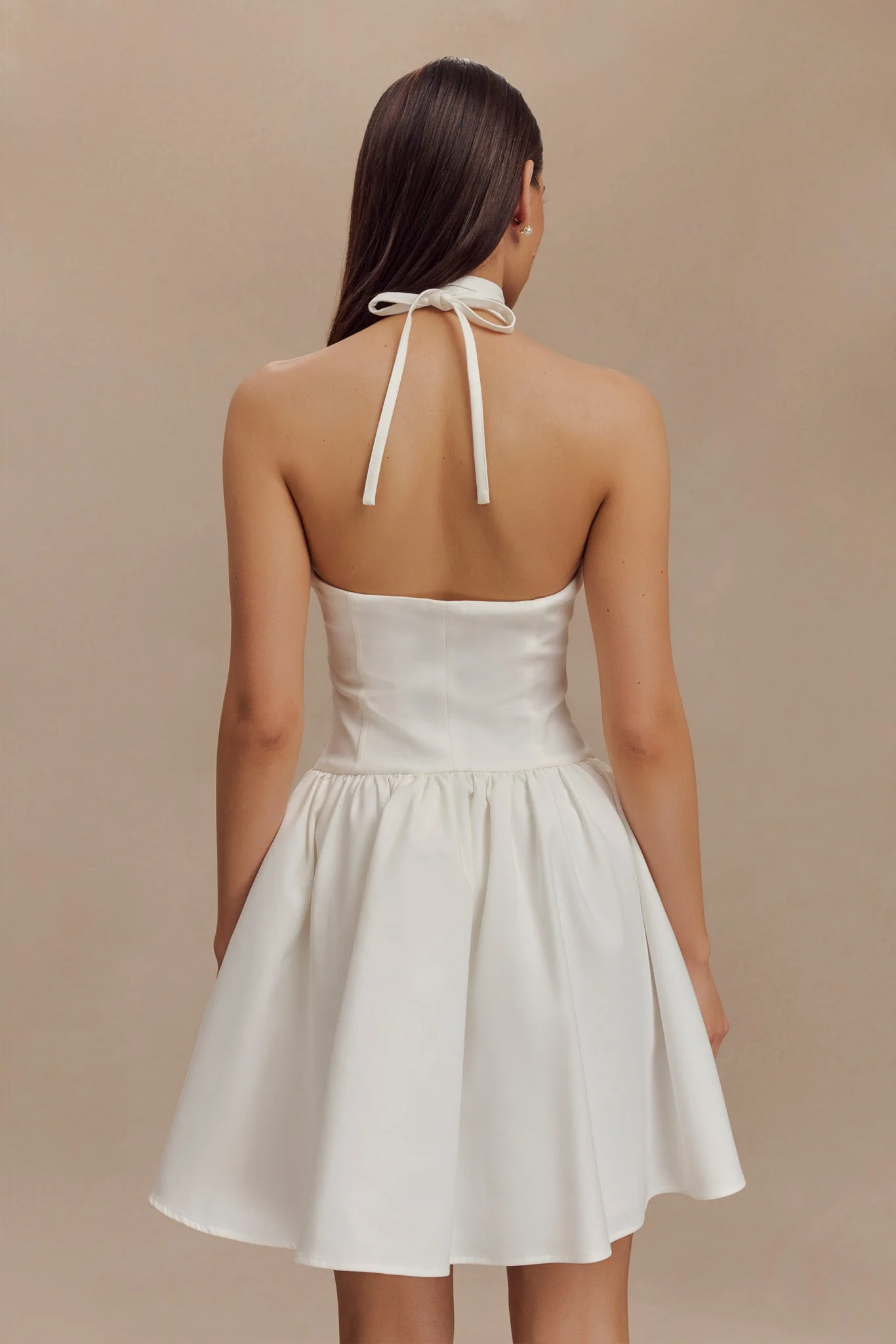 Ruby Halter Mini Dress - White - Image 3
