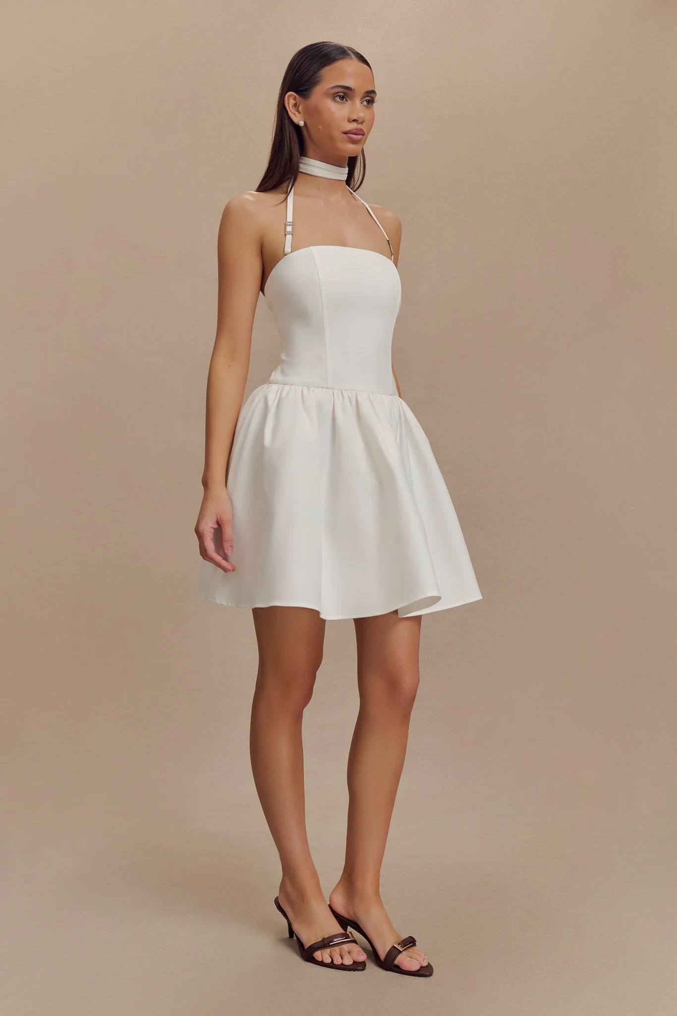 Ruby Halter Mini Dress - White - Image 6