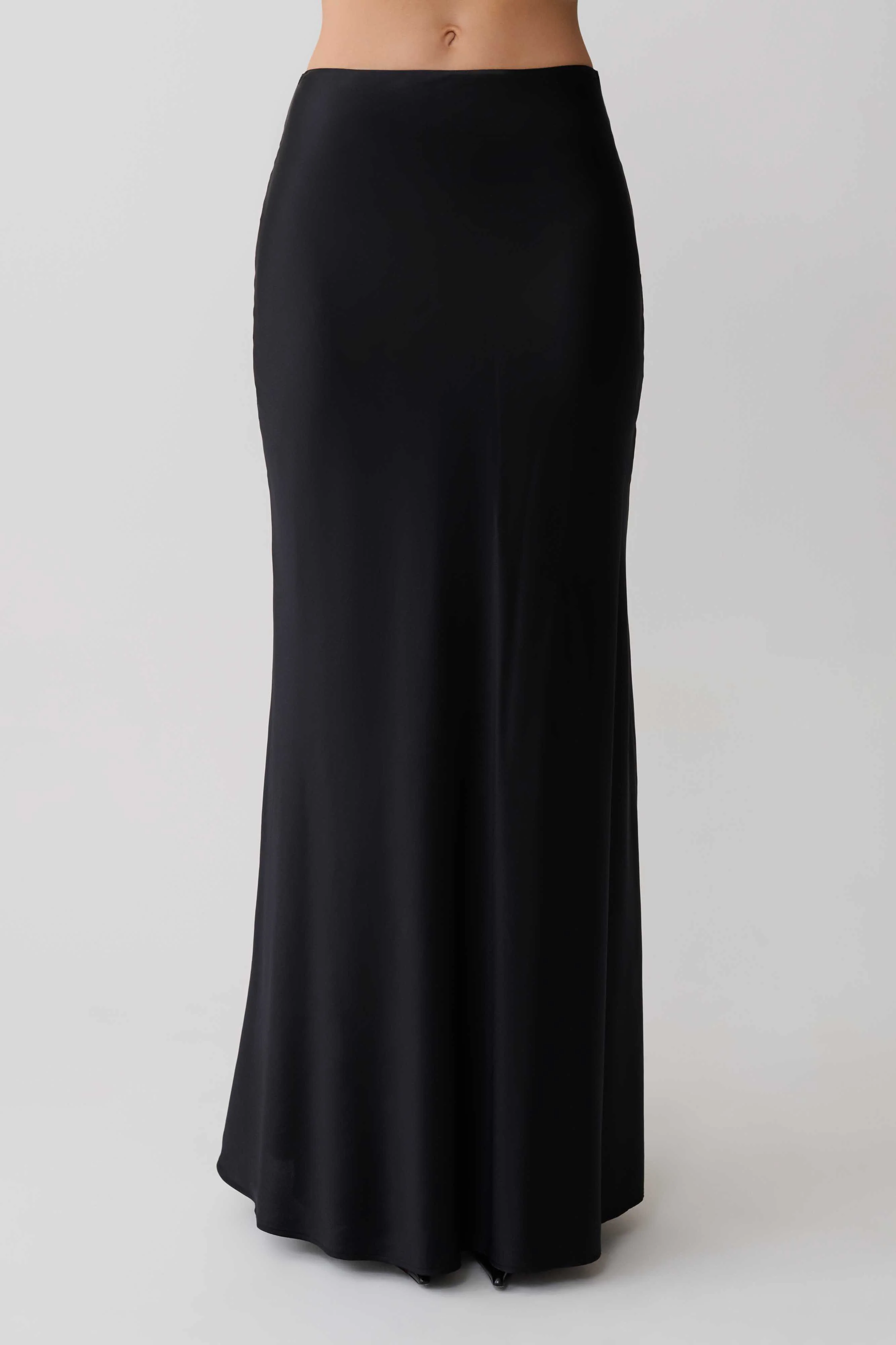 Sabrina Silk Blend Maxi Skirt - Black - Image 8
