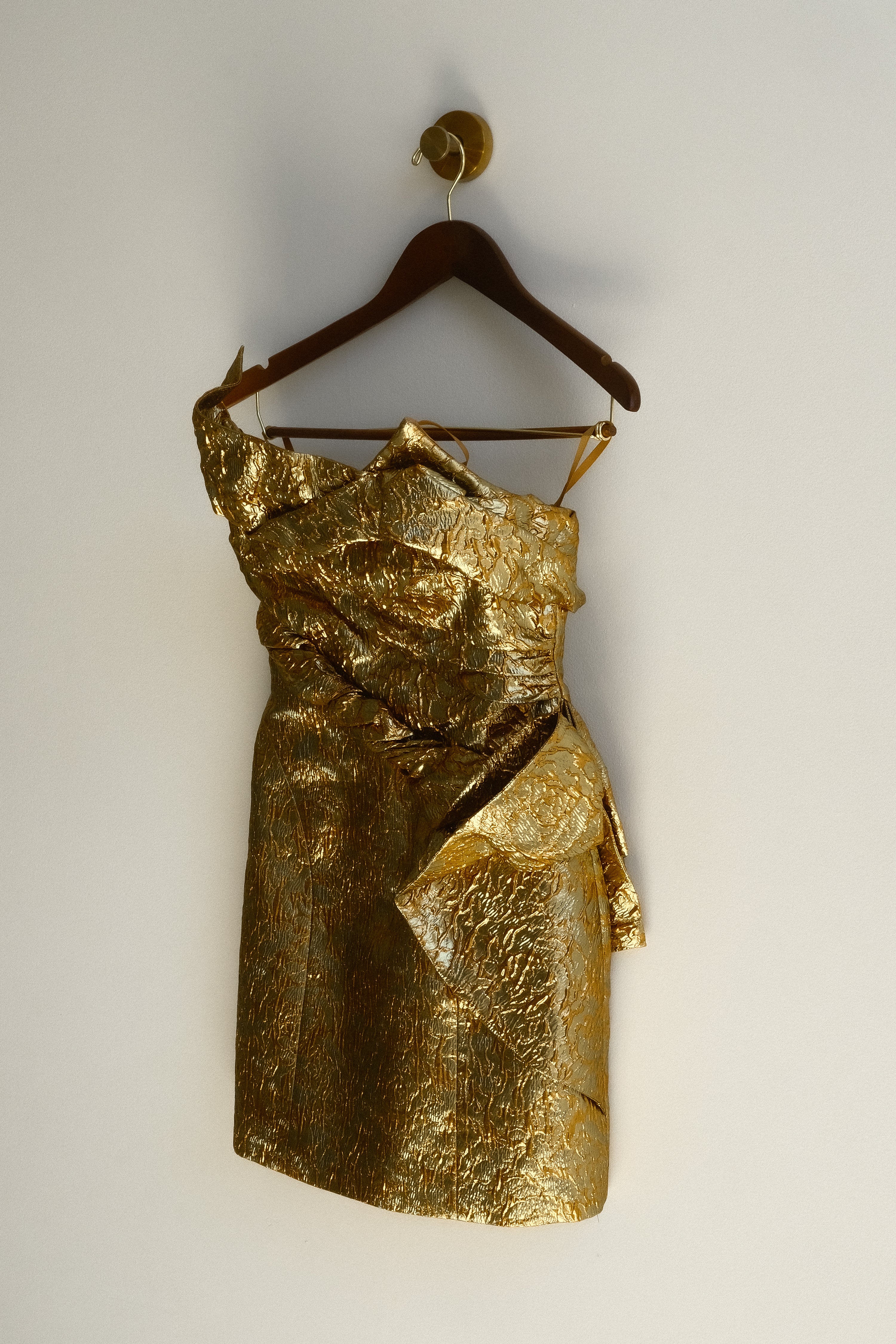 Sadie Structured Mini Dress - Gold - Image 10