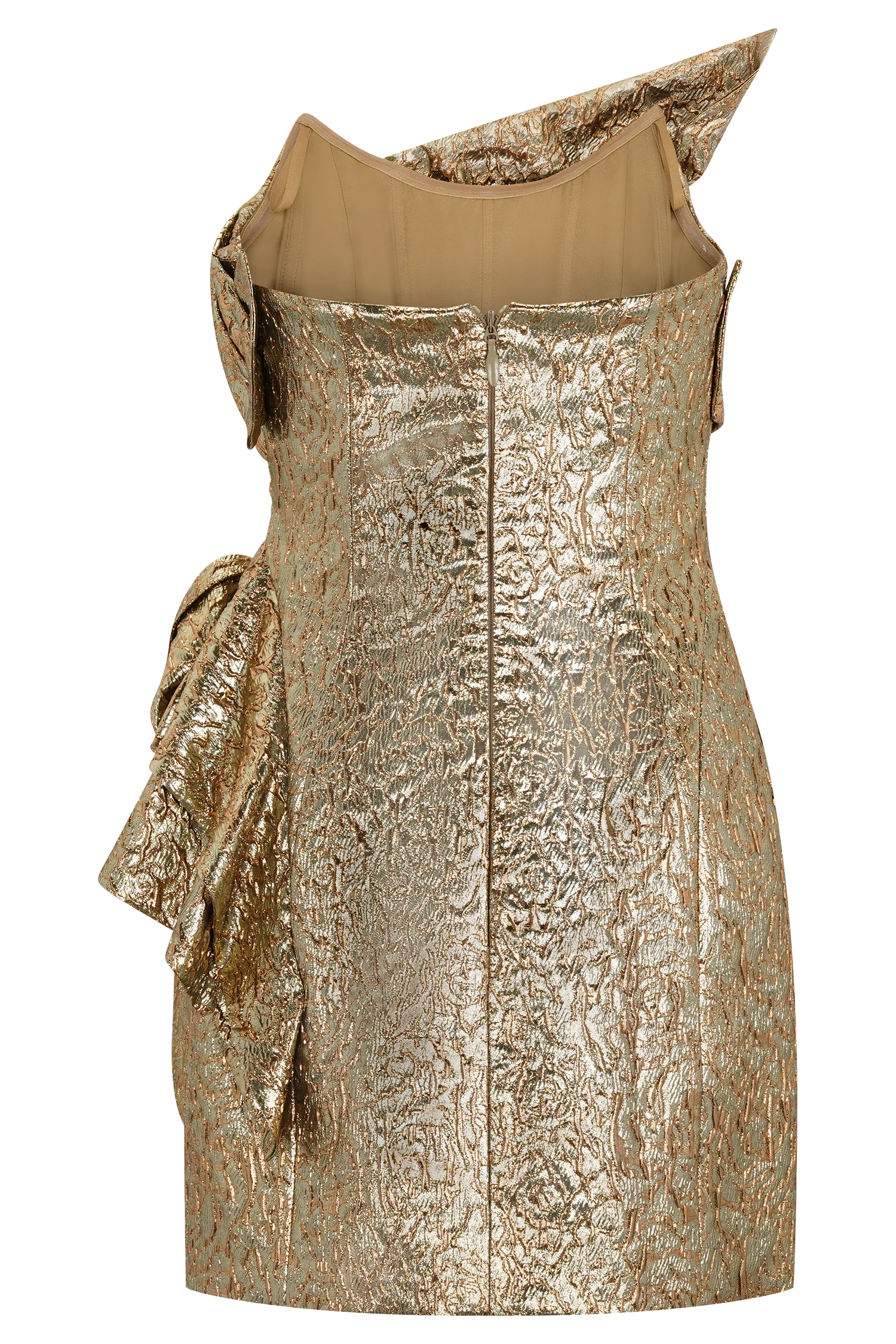 Sadie Structured Mini Dress - Gold - Image 11
