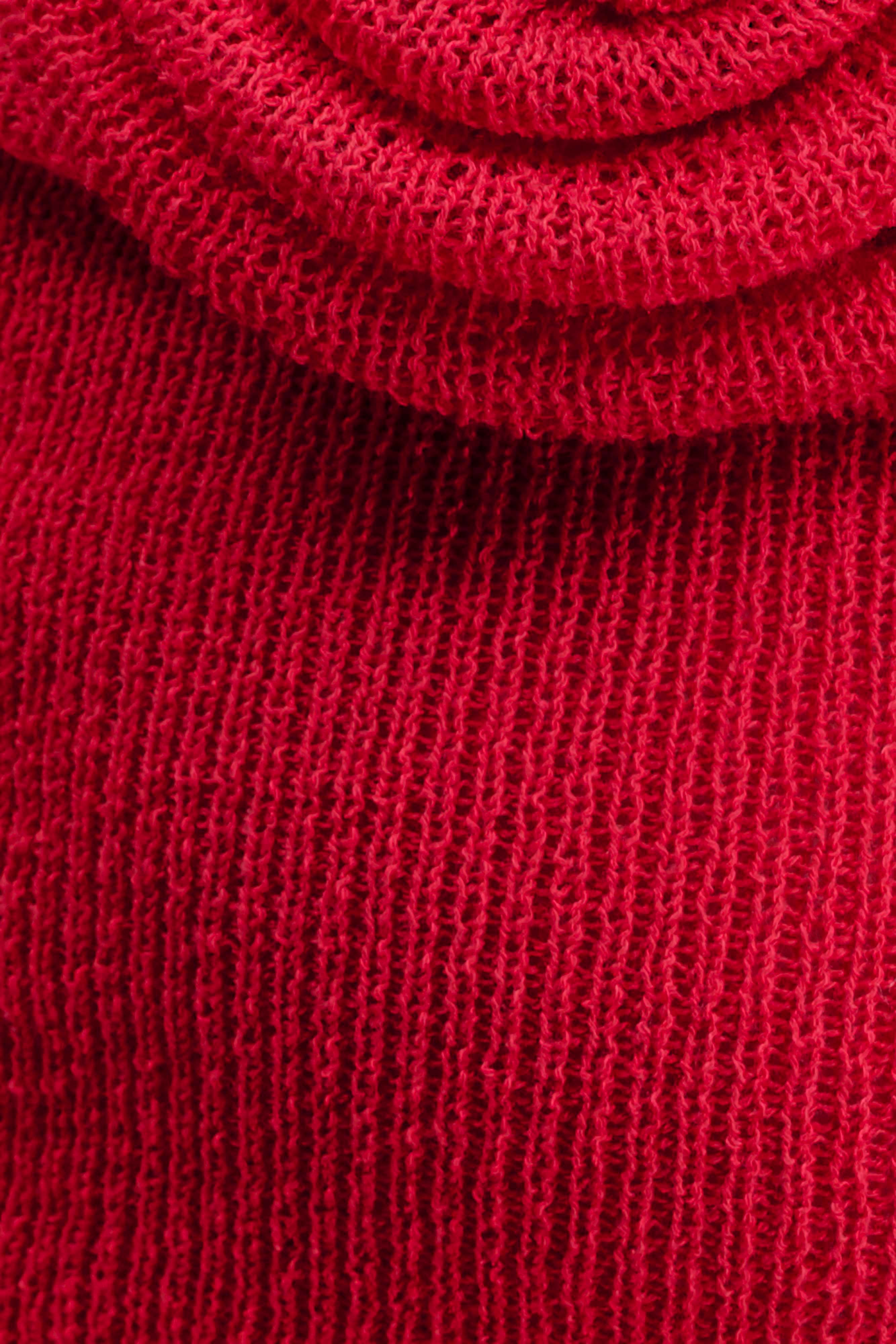 Samira Halter Knit Twist Top - Red - Image 7