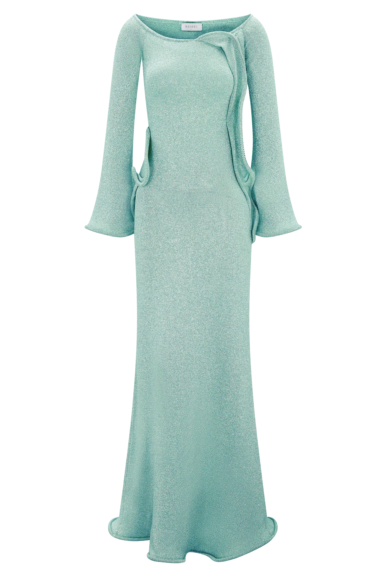 Sandrine Lurex Knit Maxi Dress - Aqua - Image 11