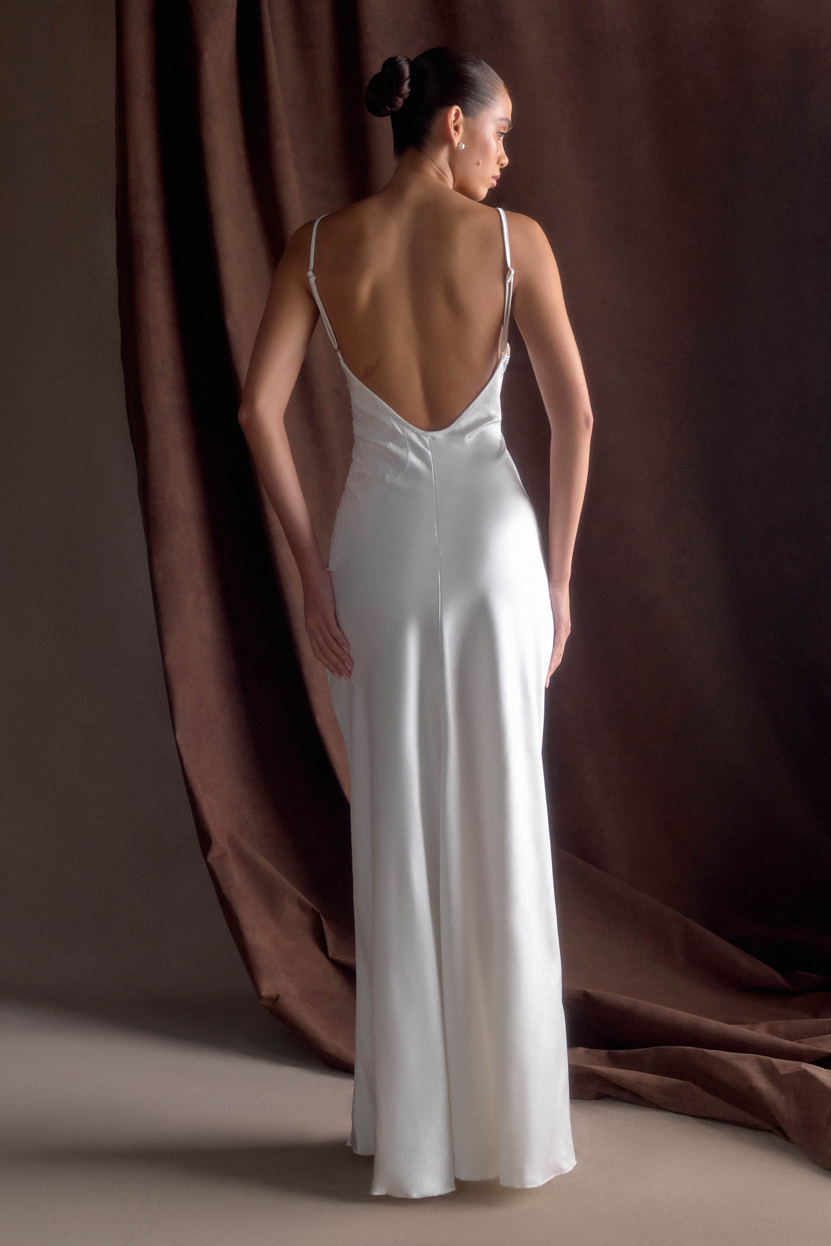 Saylor Satin Slip Maxi Dress - Ivory - Image 2