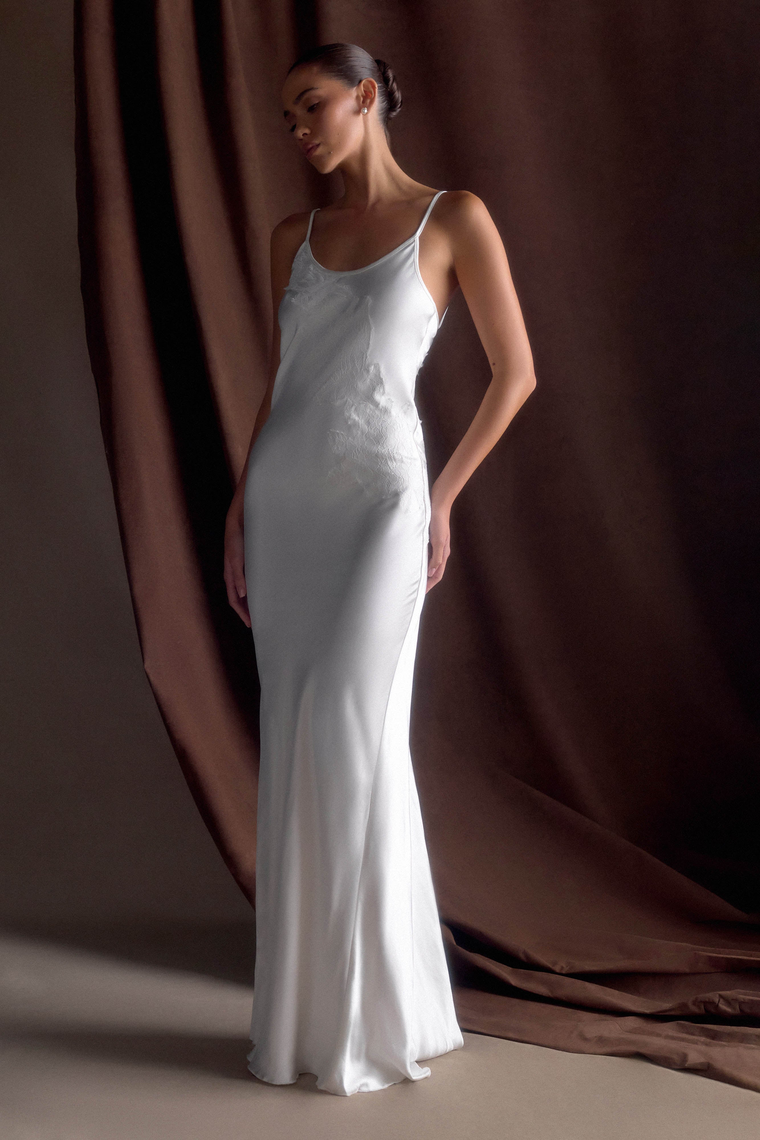 Saylor Satin Slip Maxi Dress - Ivory - Image 5