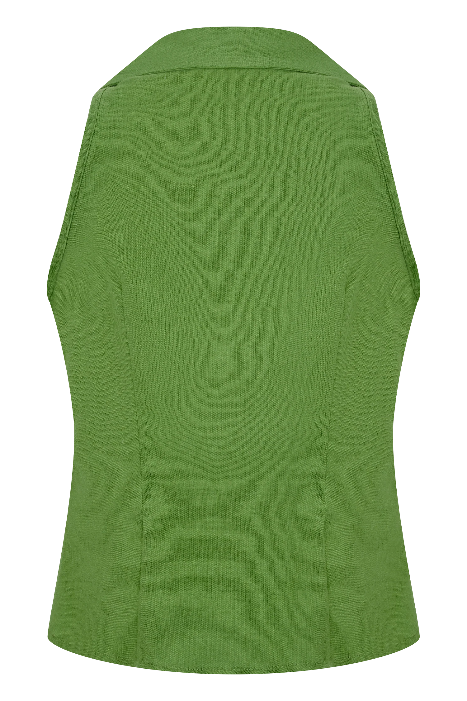 Scout Sleeveless Linen Shirt - Green - Image 8