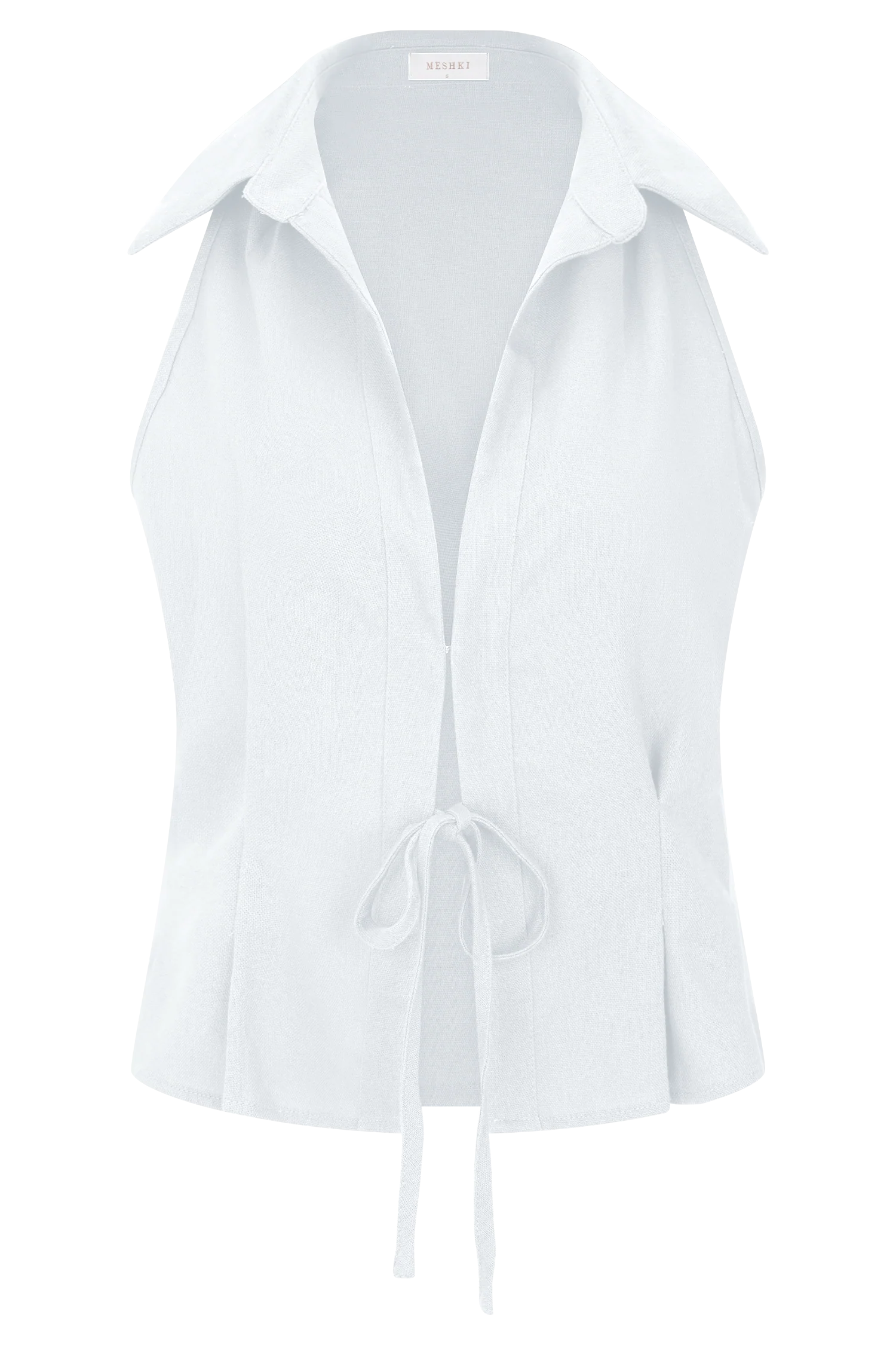 Scout Sleeveless Linen Shirt - White - Image 13