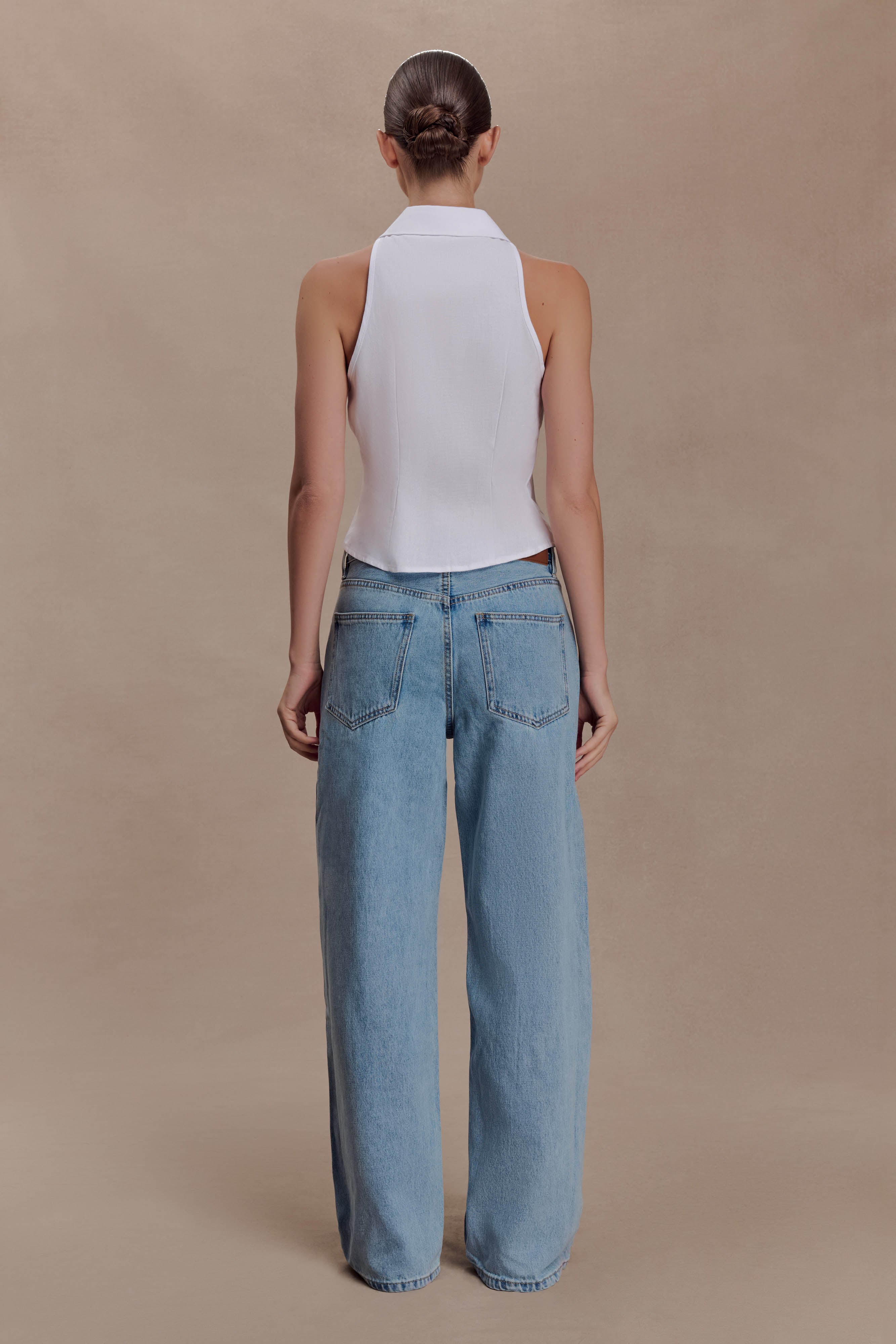 Scout Sleeveless Linen Shirt - White - Image 2
