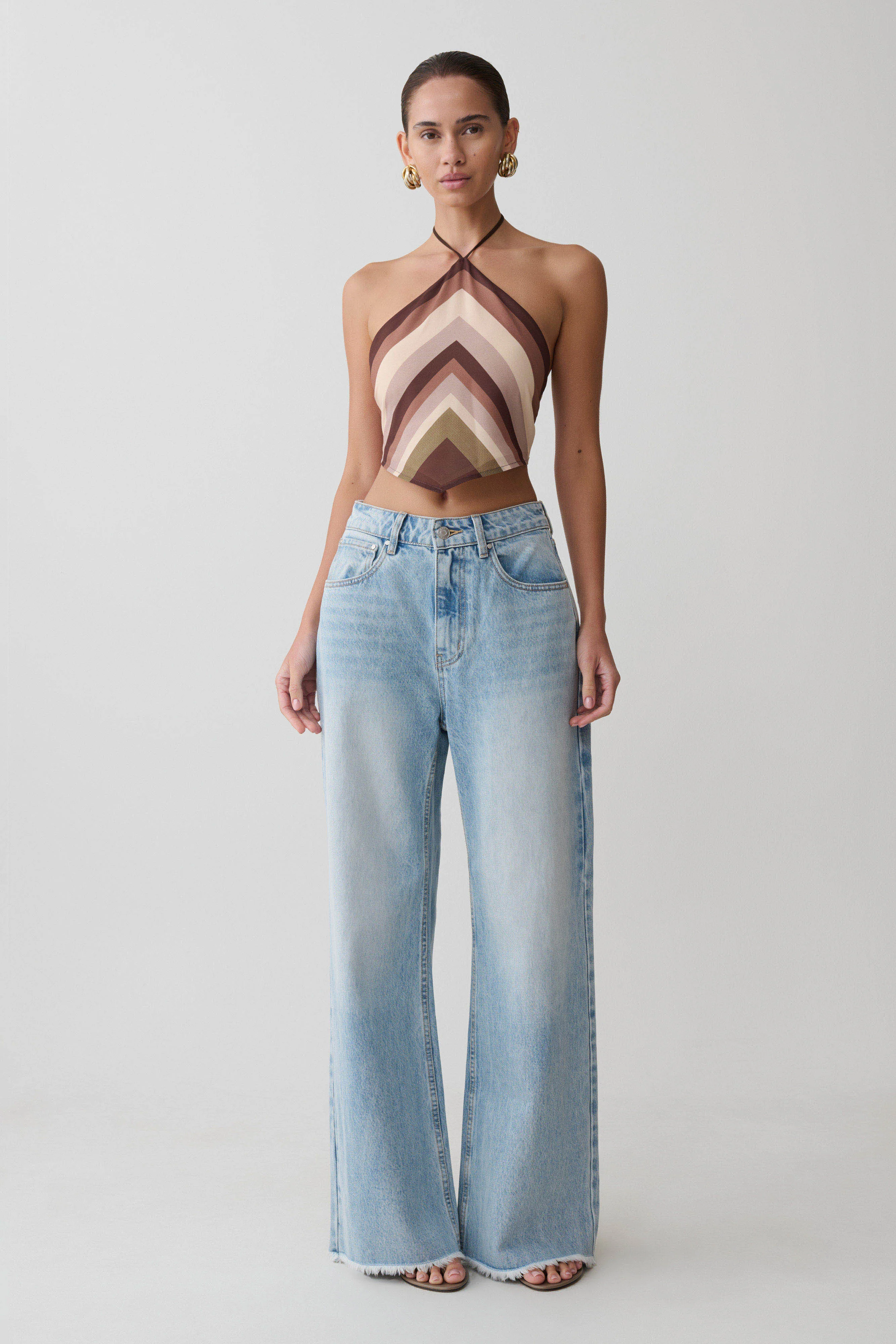 Sebastian Straight Leg Denim Jeans With Fray Hem - Washed Light Blue - Image 6
