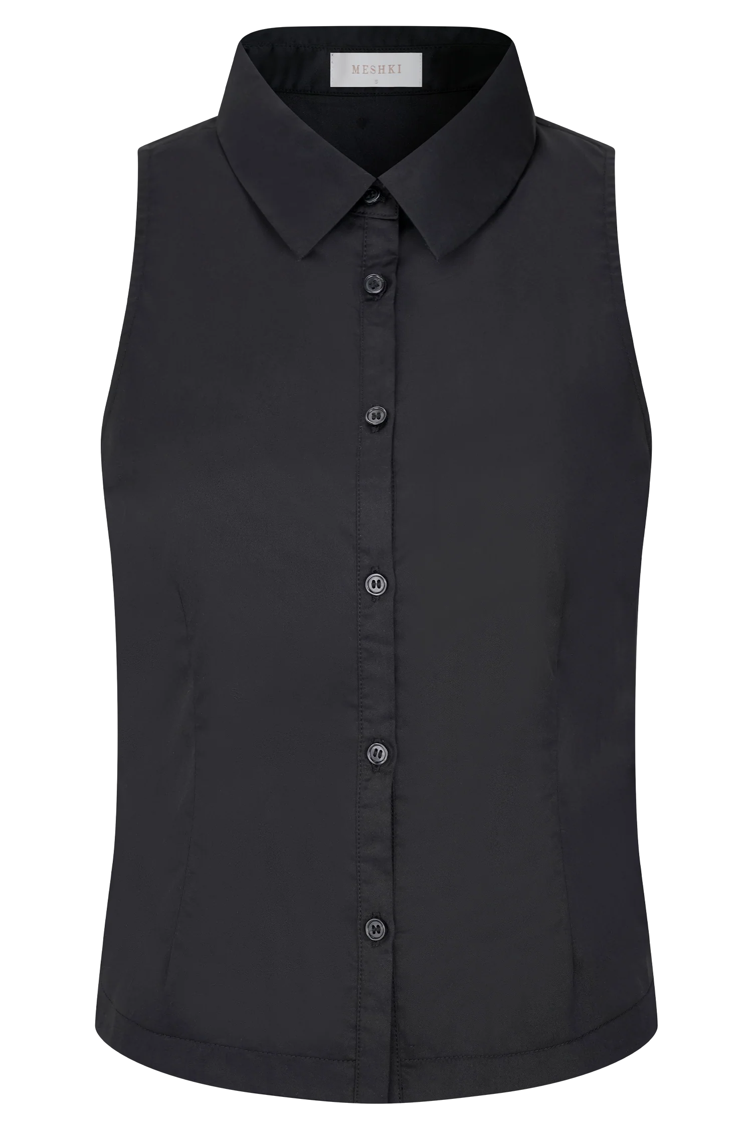Selene Sleeveless Halter Shirt - Black - Image 9