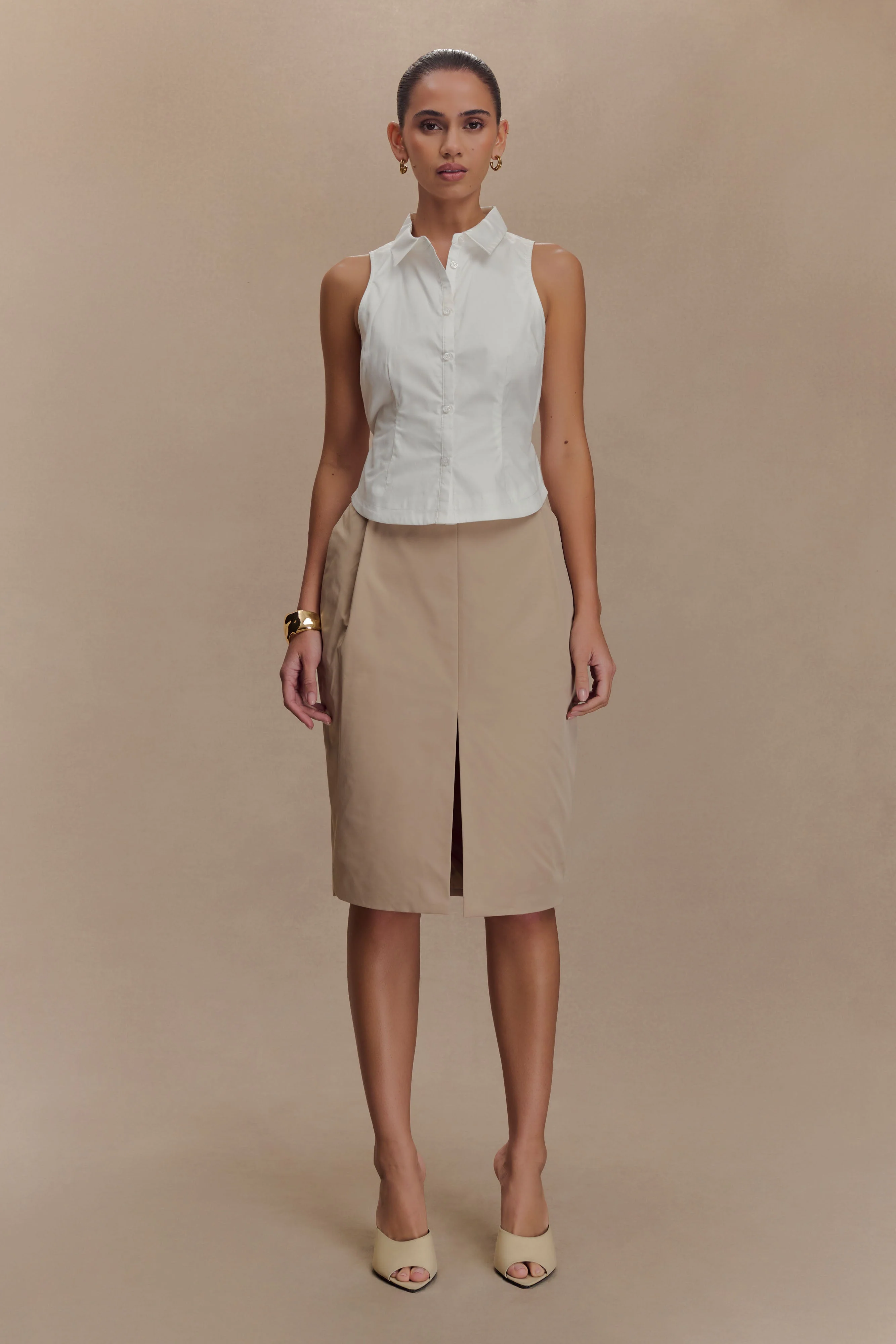 Selene Sleeveless Halter Shirt - White - Image 6