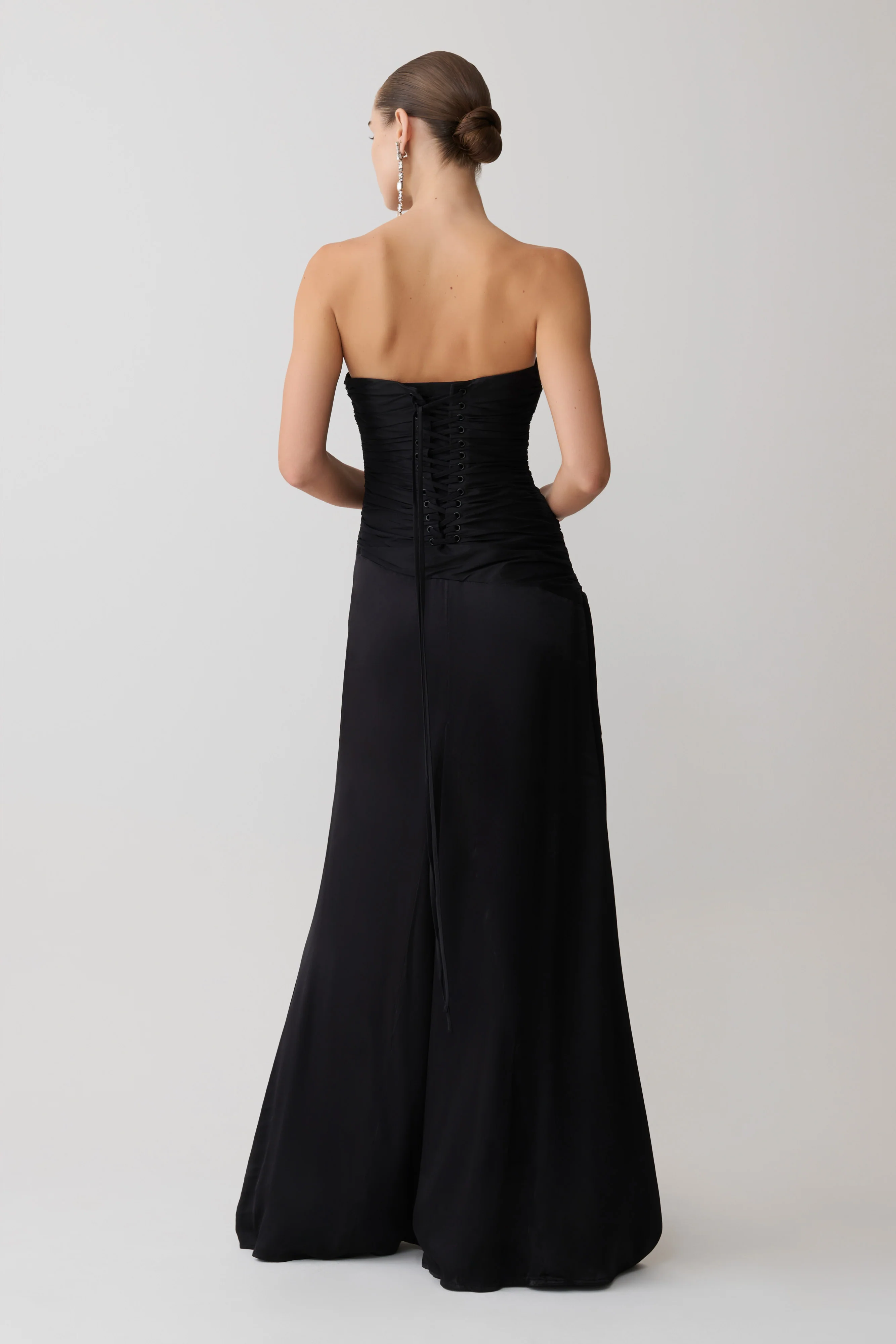Serena Strapless Taffeta Maxi Dress - Black - Image 5