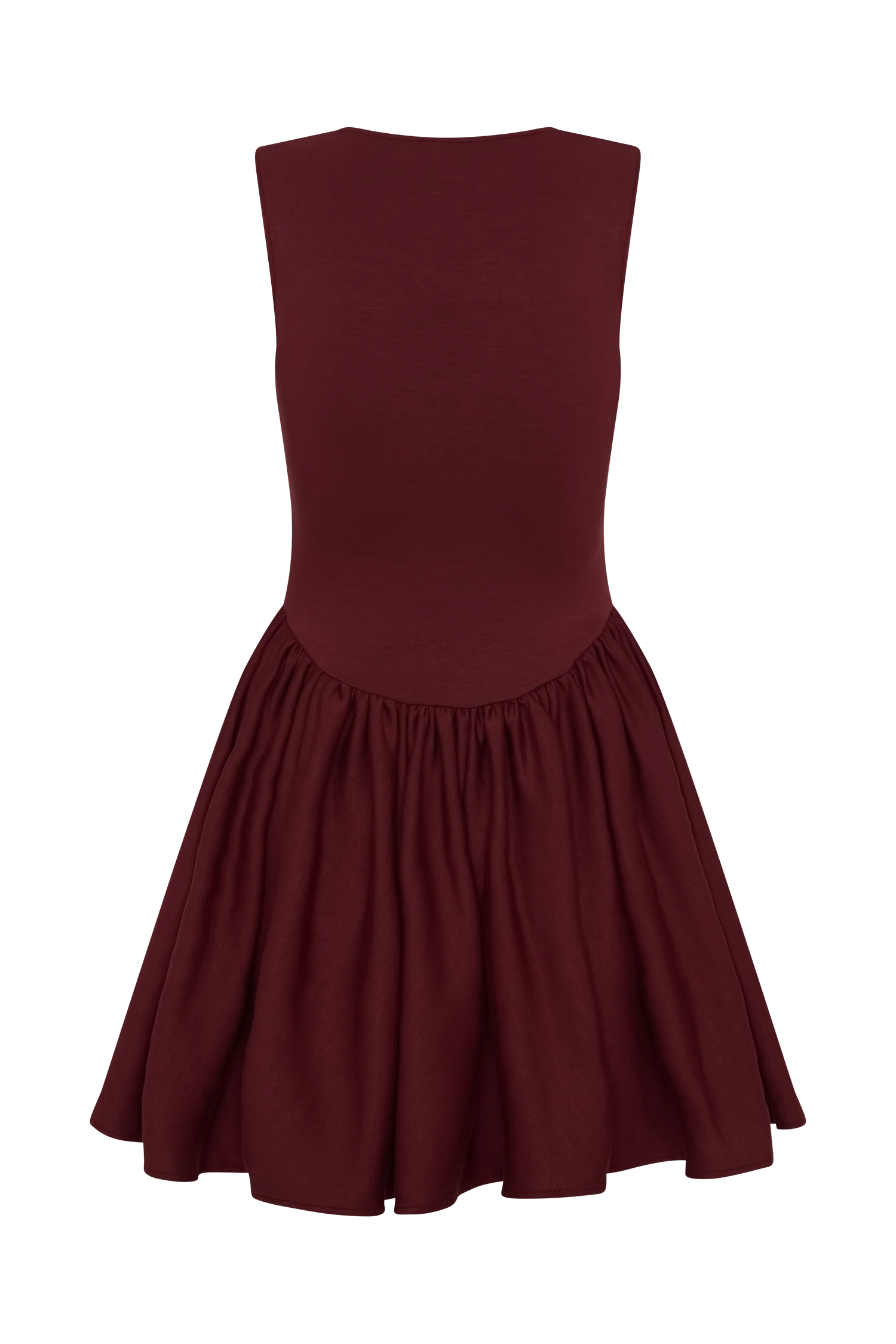 Sharon Scuba Jersey Mini Dress - Wine - Image 8
