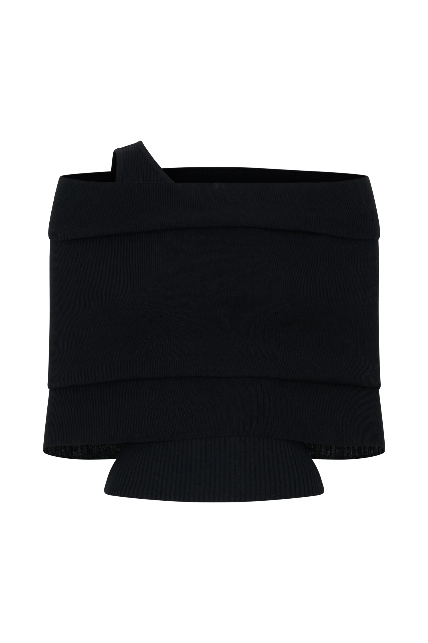 Sierra Asymmetrical Cashmere Blend Knit Top - Black - Image 9