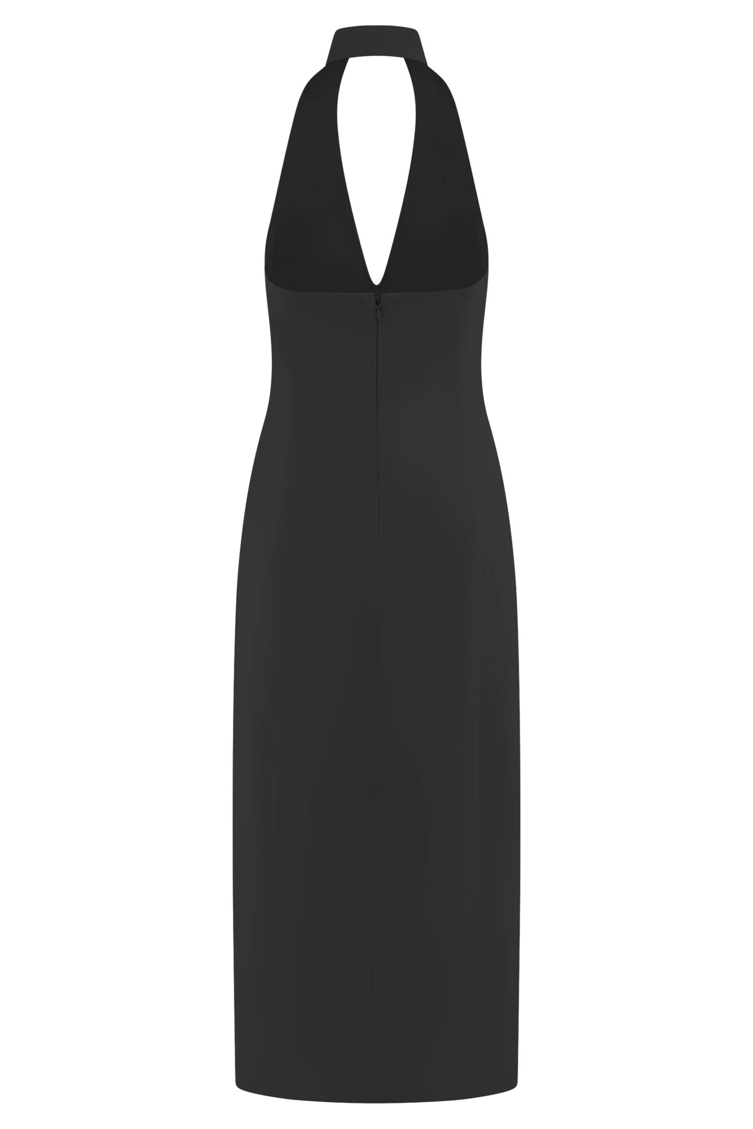 Simona Halter Neck Midi Dress - Black - Image 8