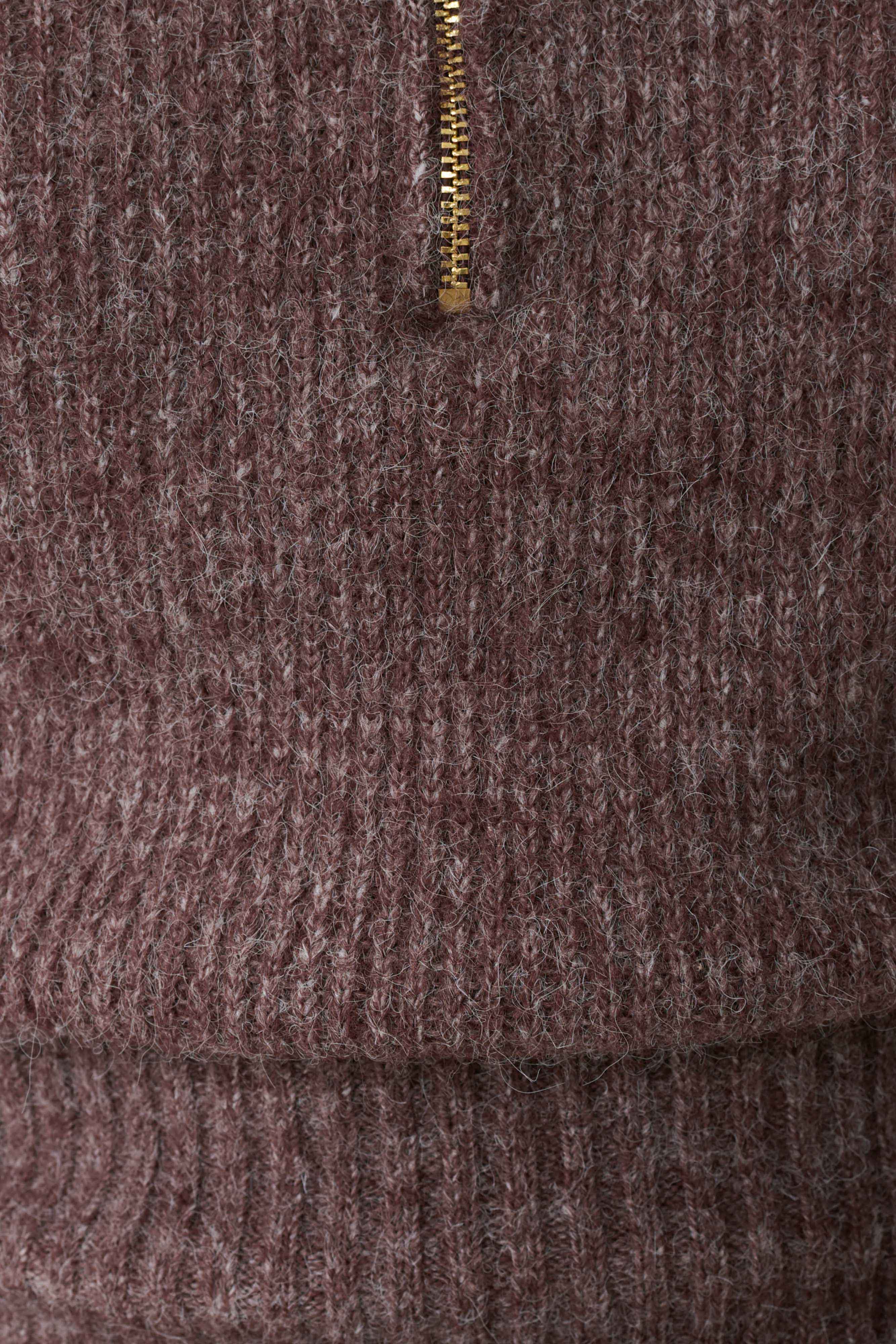 Skylaine Zip Knit Jumper - Brown Marle - Image 8