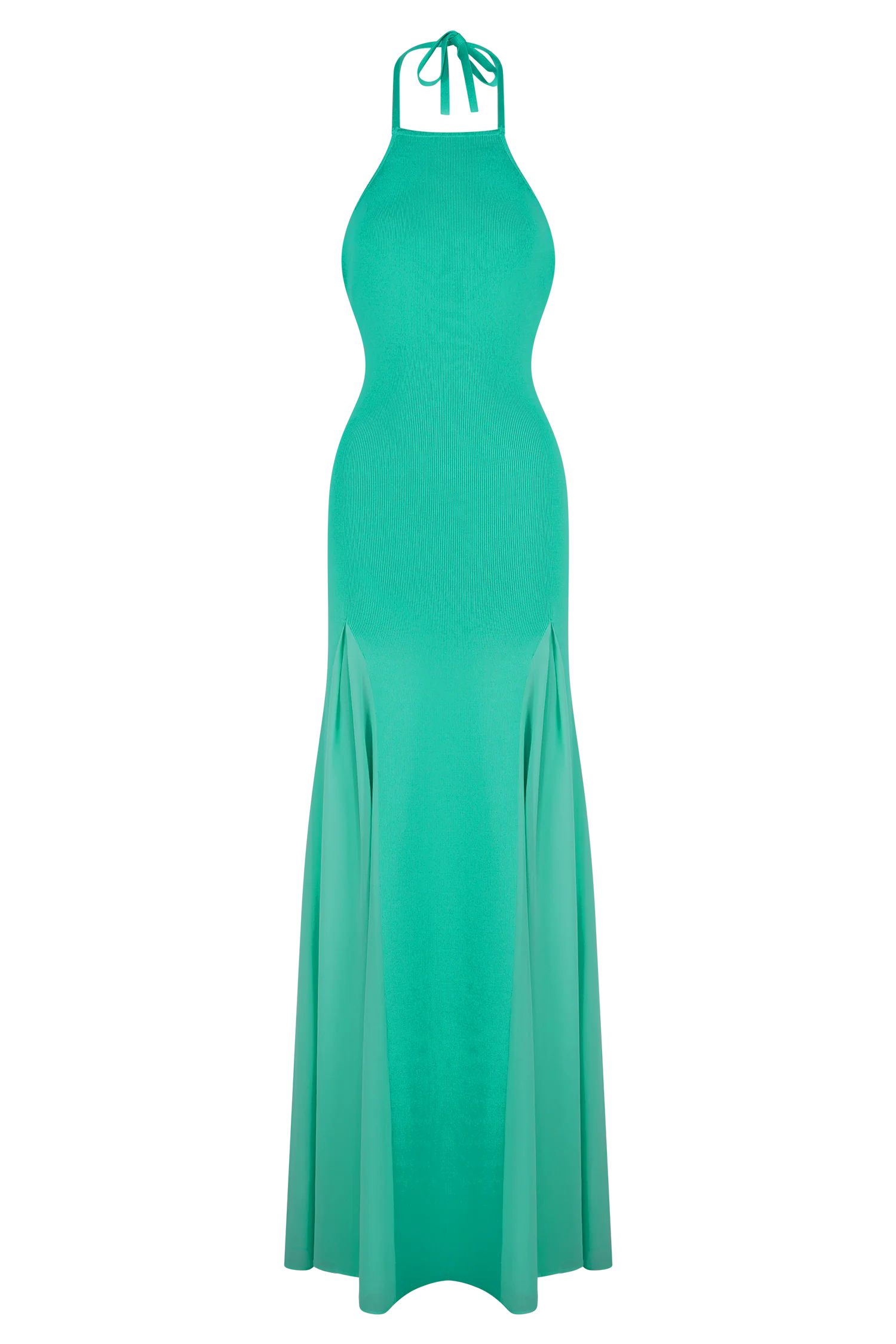 Soleil Knit And Mesh Halter Maxi Dress - Lagoon - Image 7