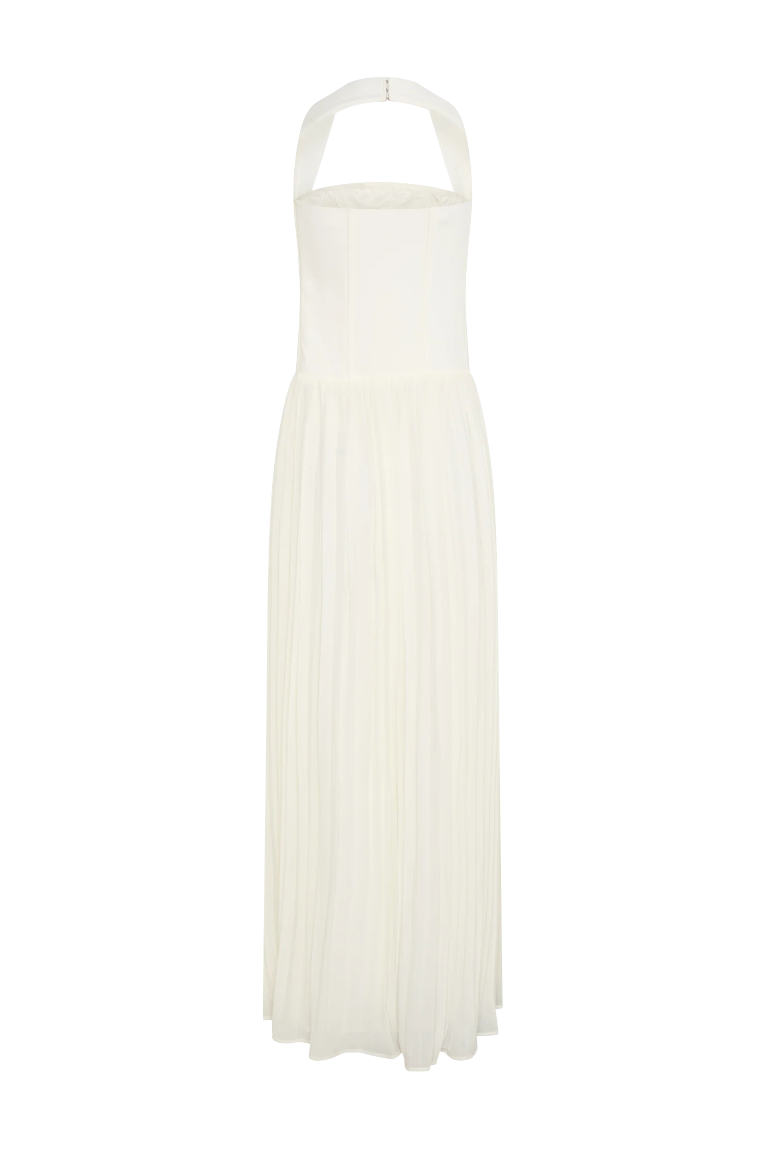 Stacie Pleated Halter Maxi Dress - Ivory - Image 8