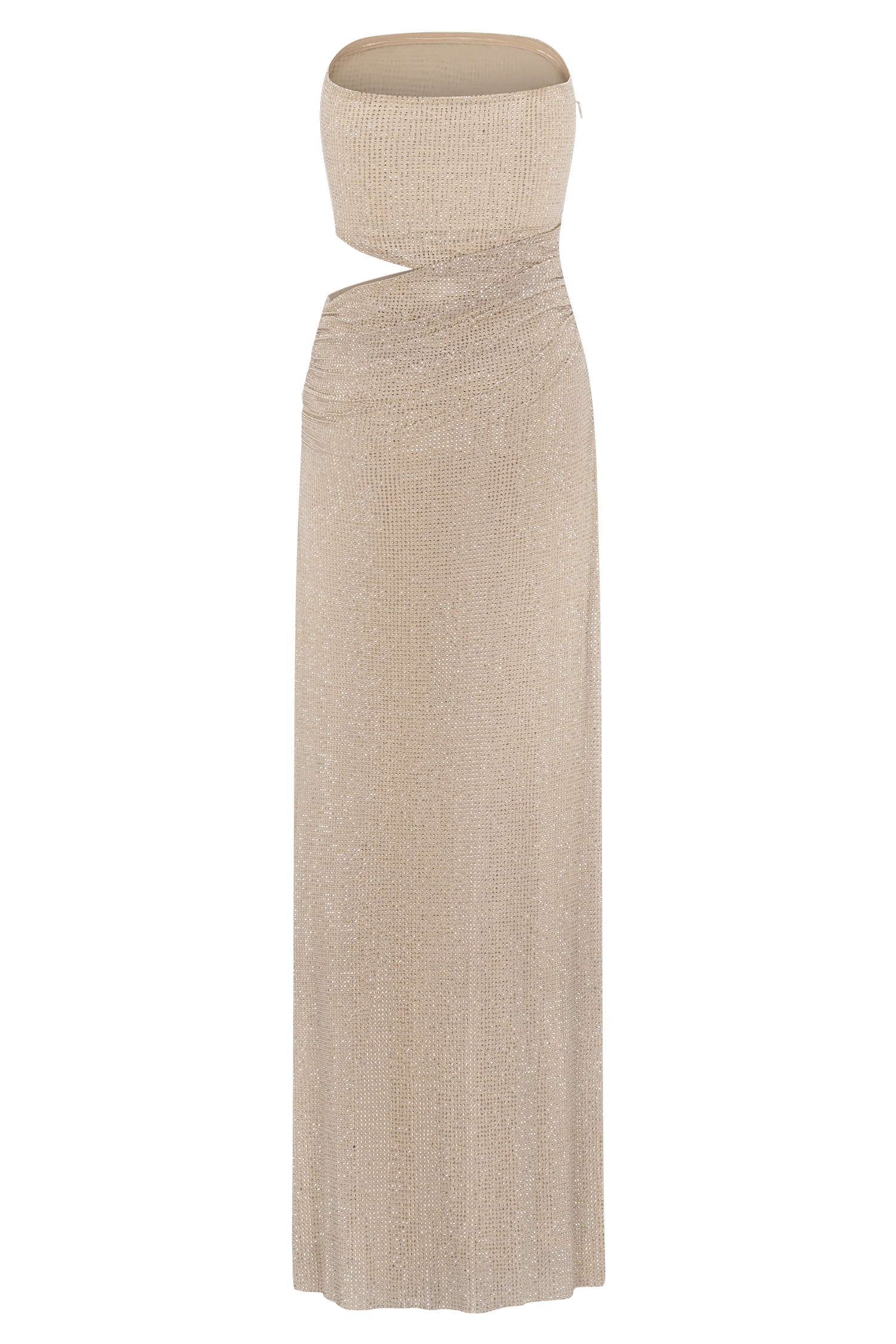 Starla Strapless Diamante Maxi Dress - Gold - Image 10