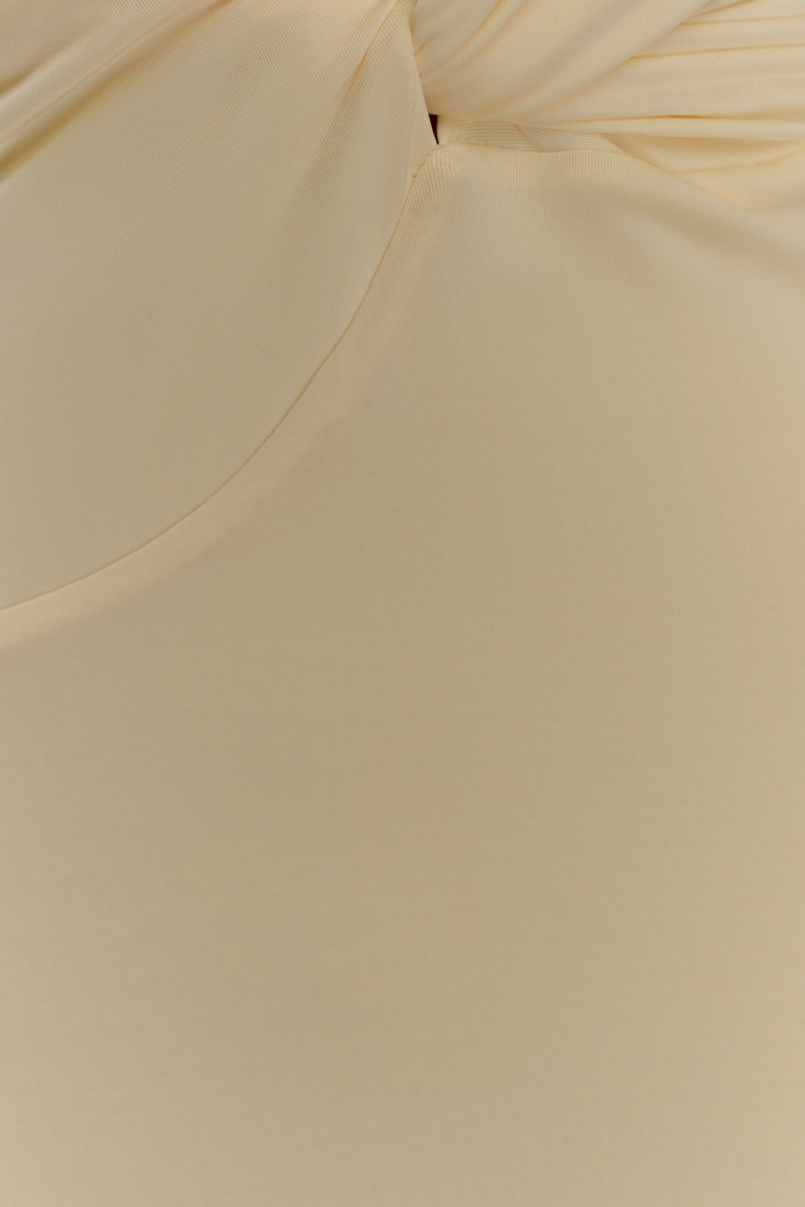 Stella Draped Slinky Maxi Dress - Pale Lemon - Image 4